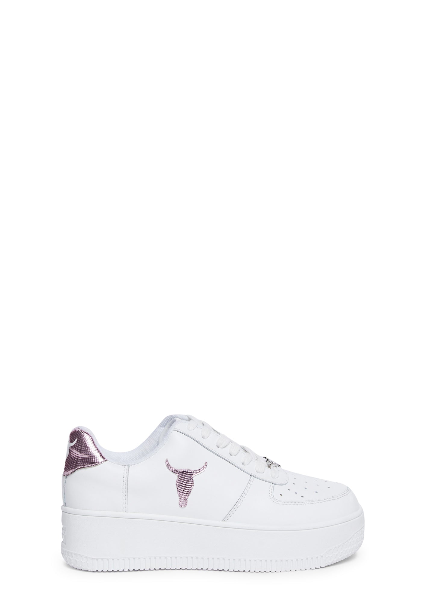 Windsor Smith Leather Platform Sneakers White Cherry Blossom Reptile Dolls Kill