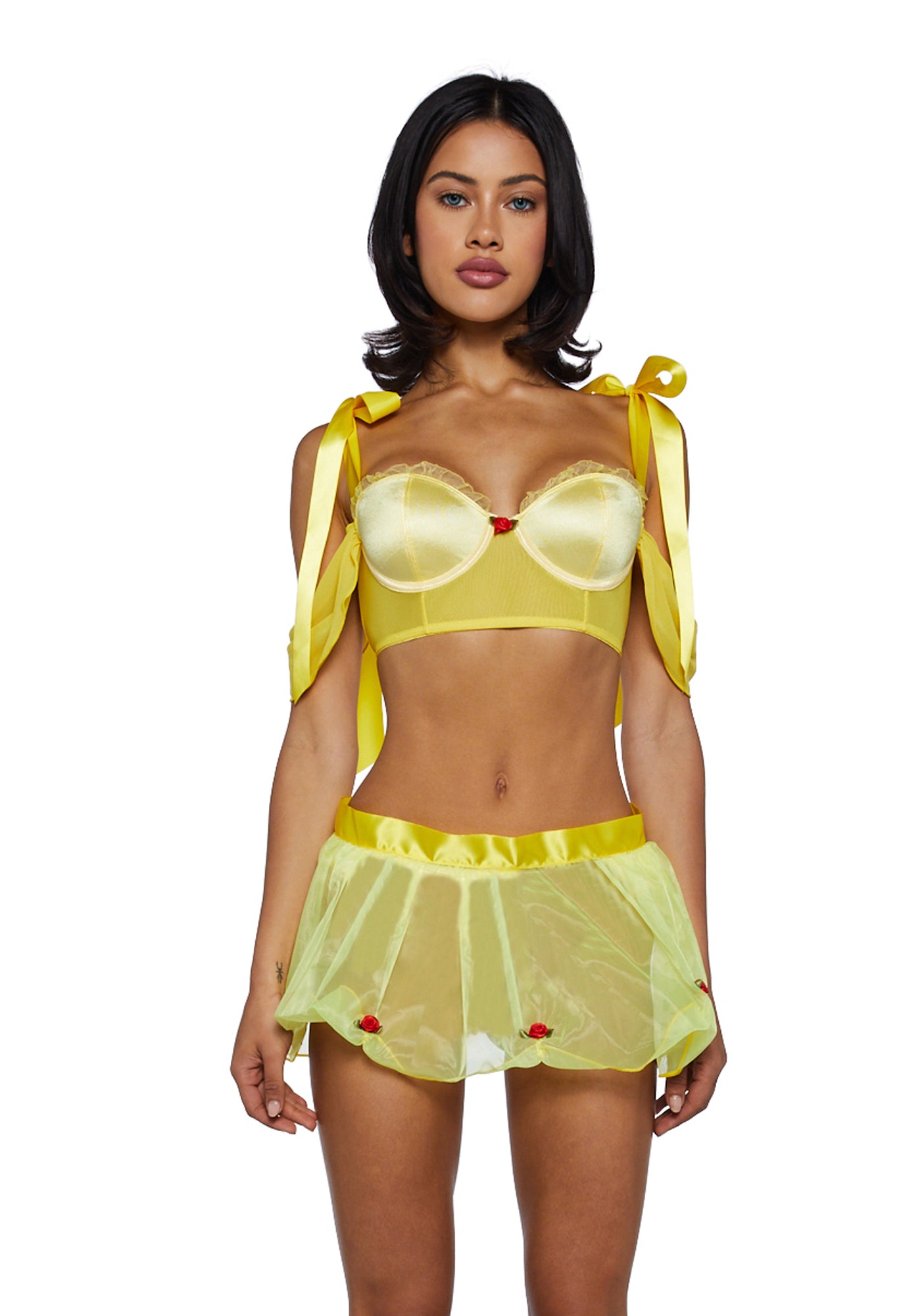 Sexy Womans Halloween Costume Belle Beauty And The Beast Lingerie Set - Yellow Sexy Womans Halloween Costume Belle Beauty And The Beast Lingerie Set - Yellow