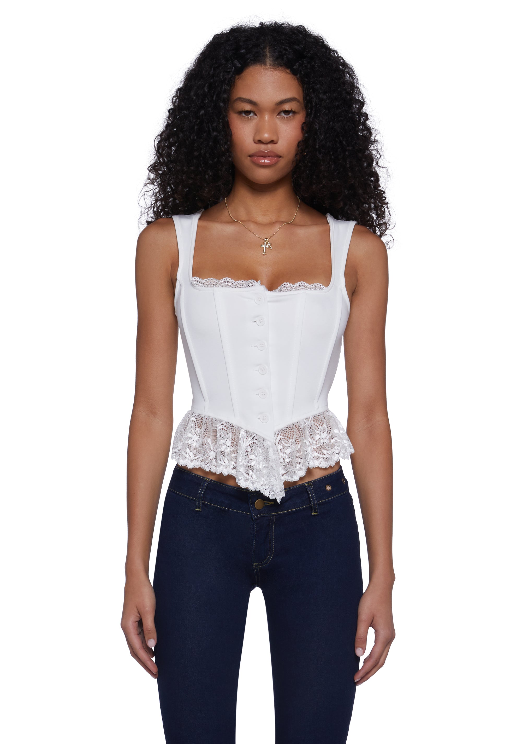  2025年おすすめのアイテム満載 Current Mood Peplum Bustier Top - White – Dolls Kill トップス