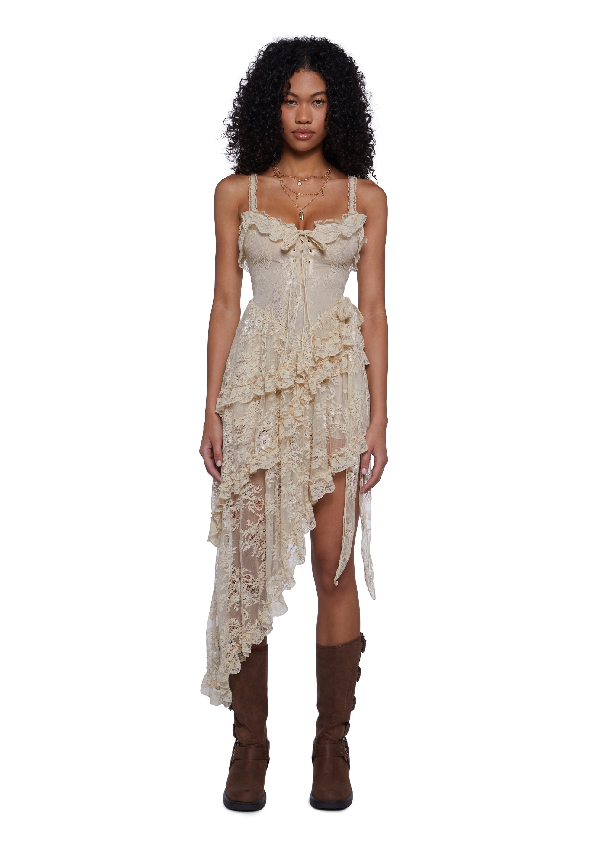 Widow Lace Midi Dress - Off White Dolls Kill Widow Lace Midi Dress - Off White Dolls Kill