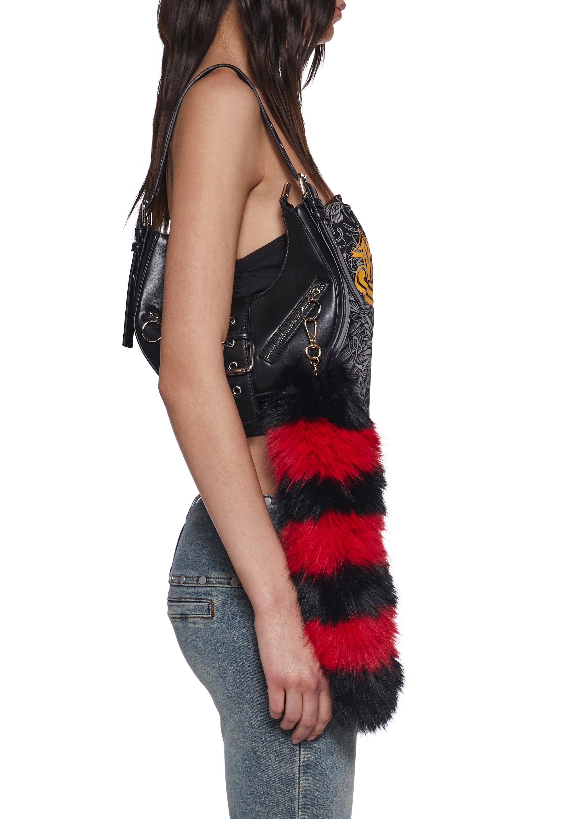 Foxtail Keychain - Red/Black