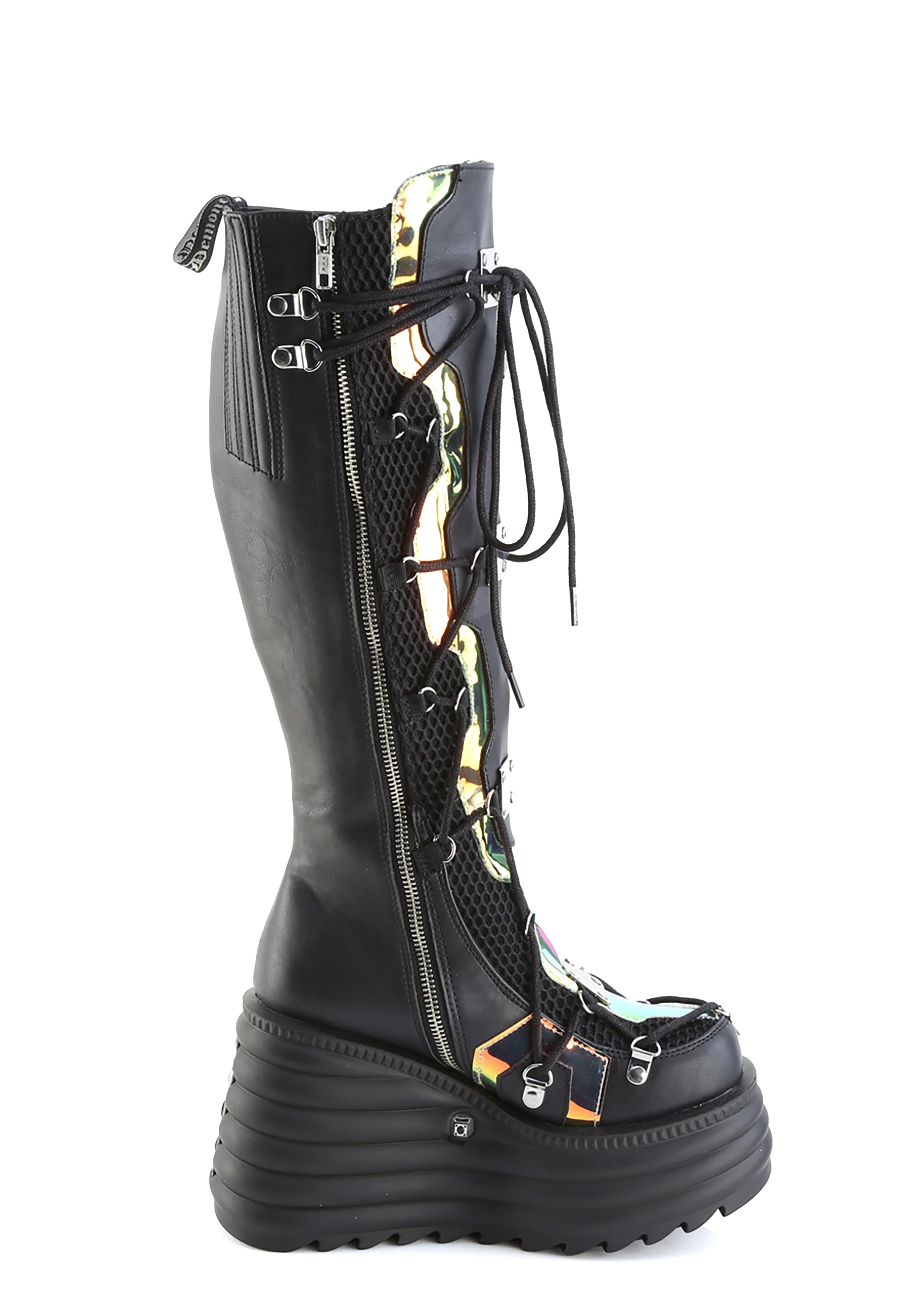 Blaze-152 Platform Wedge LED Light-Up Knee High Boots – Dolls Kill