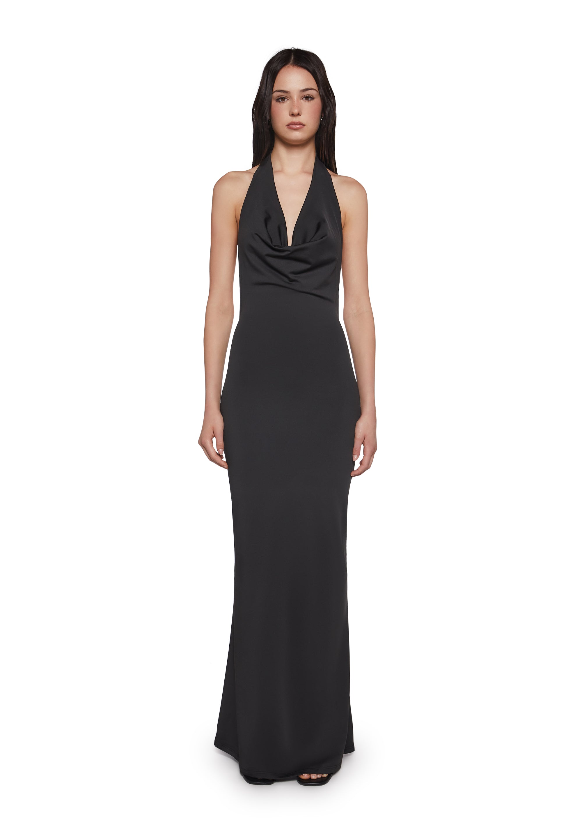 Womens Sexy Backless Maxi Dress With Pearls - Black Dolls Kill Womens Sexy Backless Maxi Dress With Pearls - Black Dolls Kill