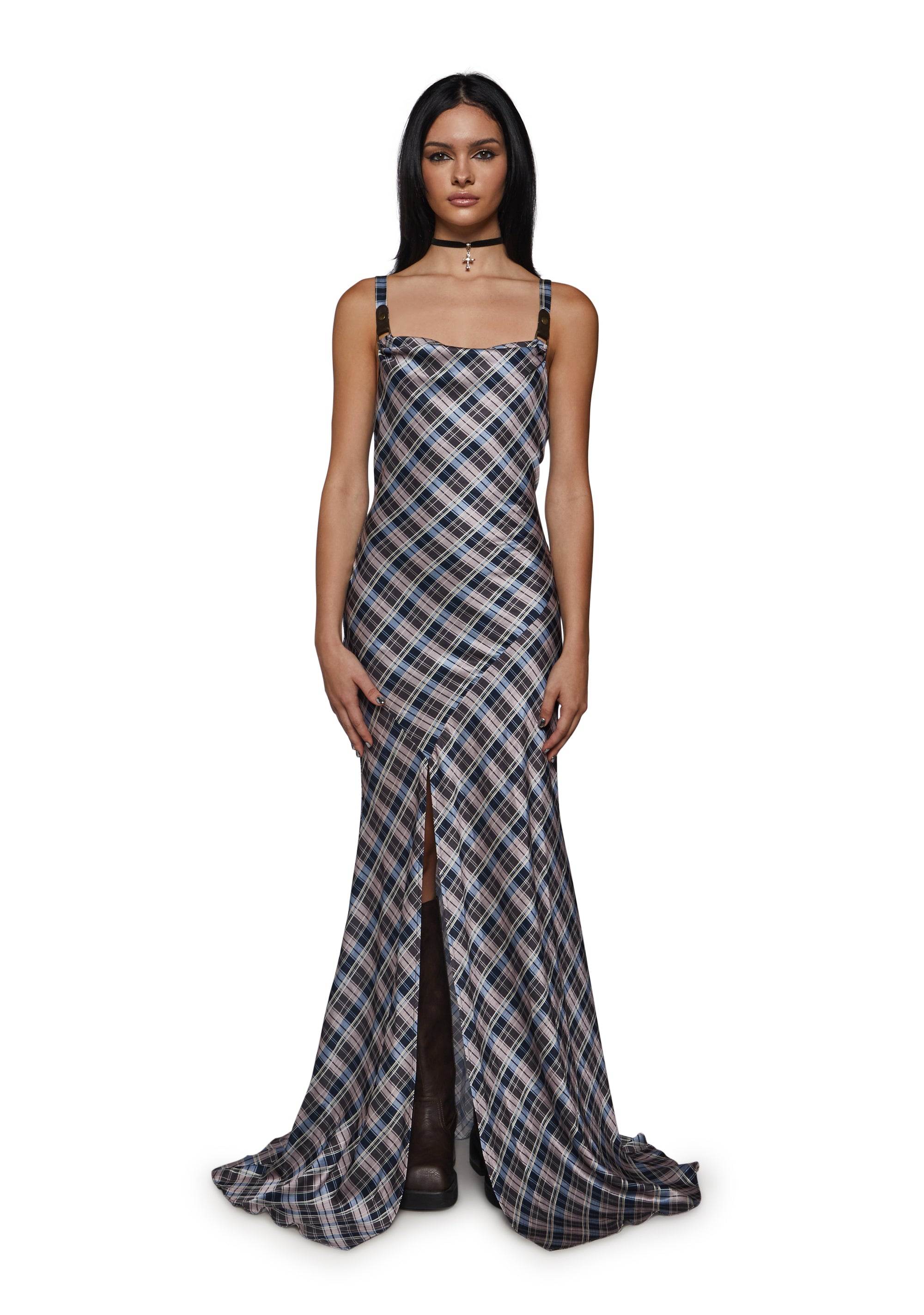 plaid evening dress Cleo Maxi Its the kind of Lace Wedding Dresses in Ease Color:Wine Multi