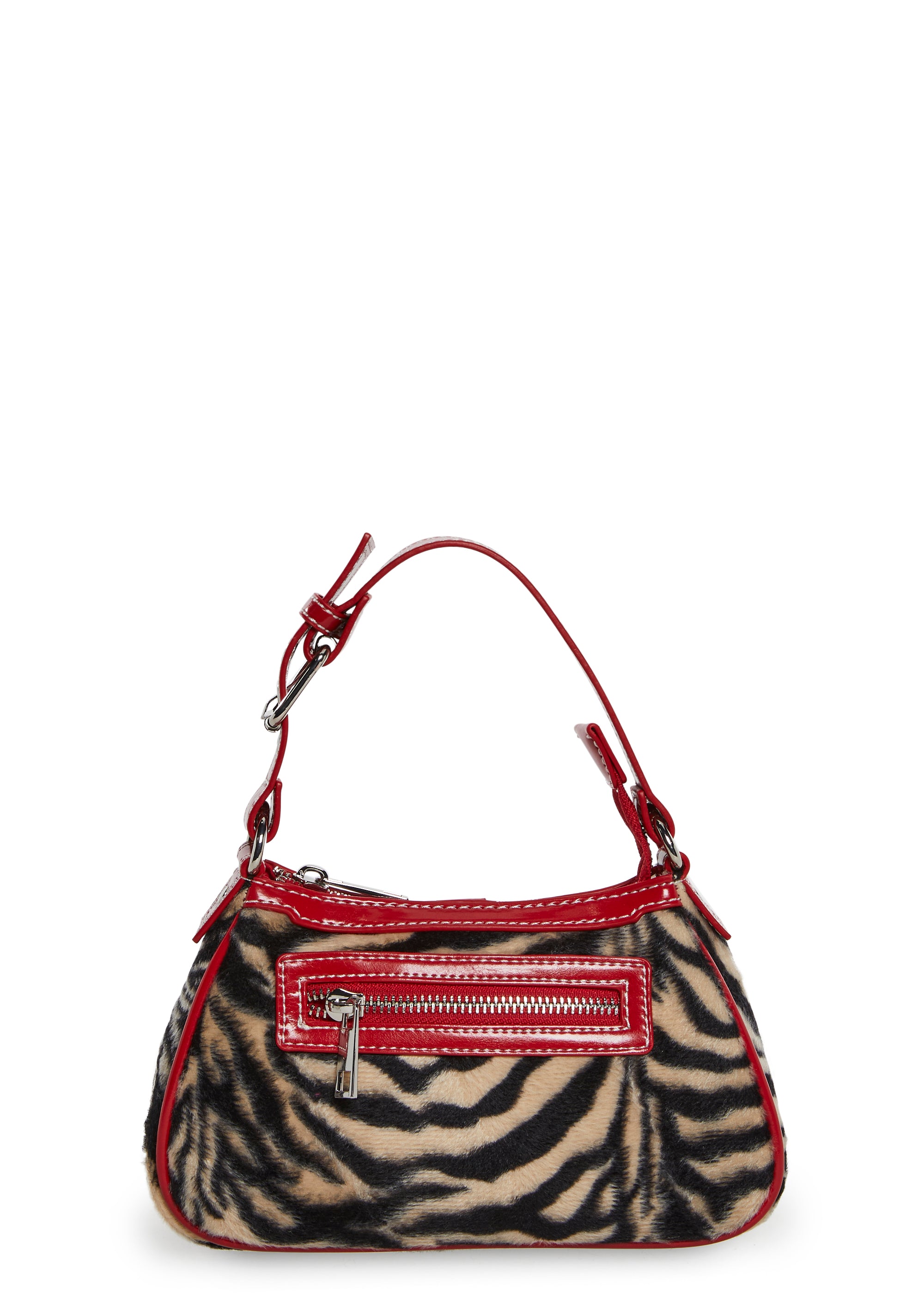 Zebra Print Baguette Shoulder Bag Current Mood - Multi – Dolls Kill