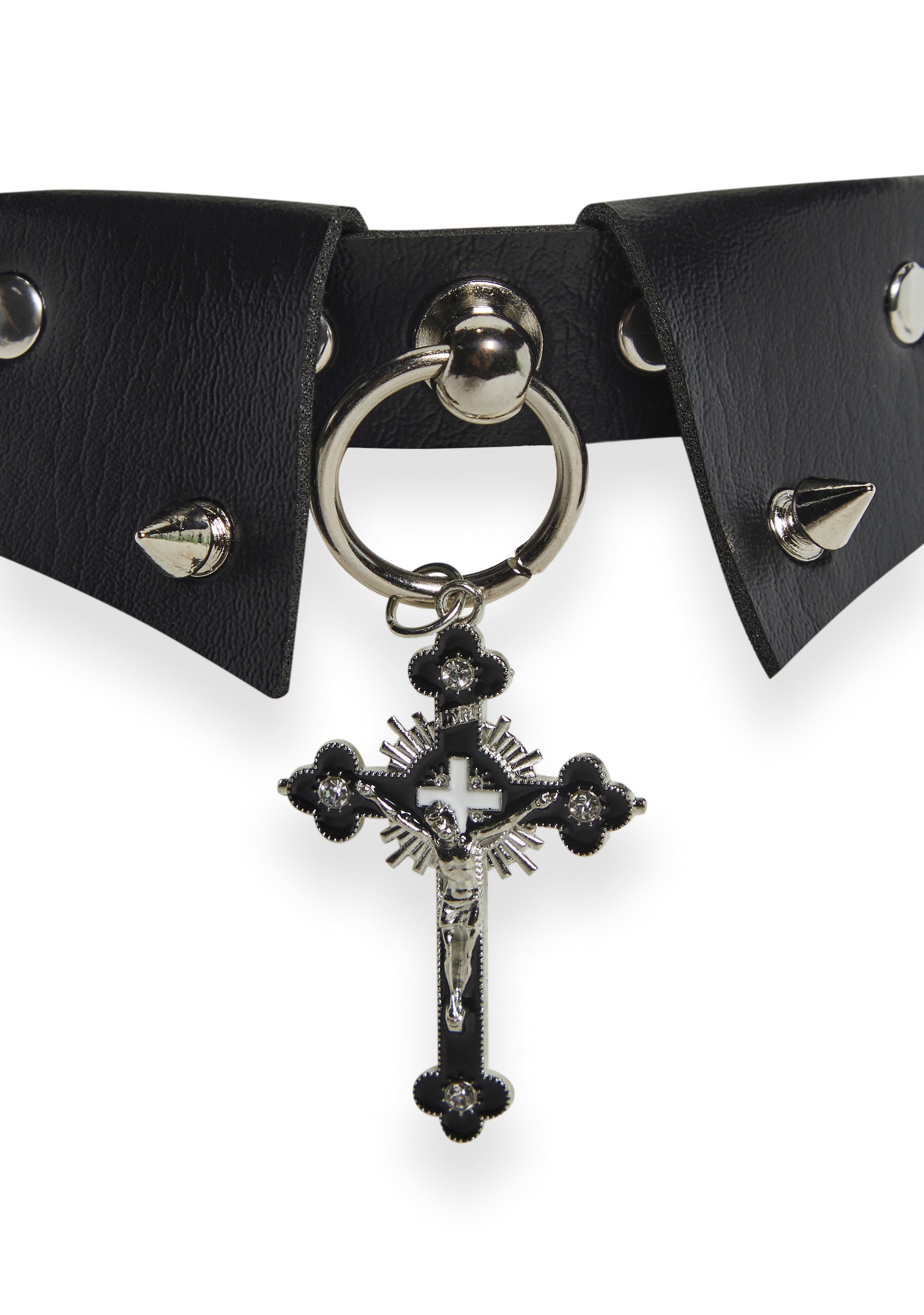 Choker Collar With Cross - alternate