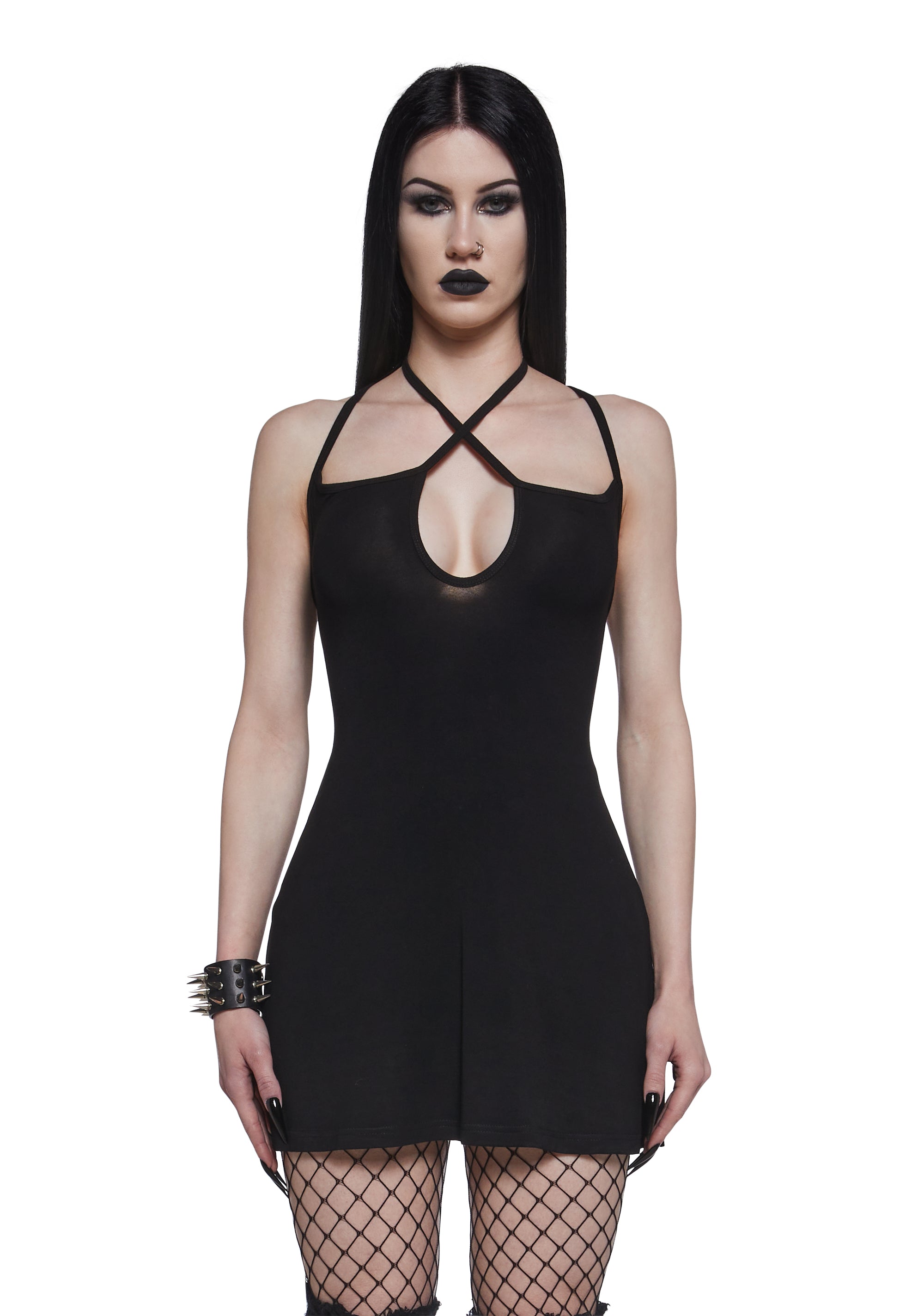 black alt dress Lolita Black Mini High Waist Gothic Dress - Kawaii Fashion Shop