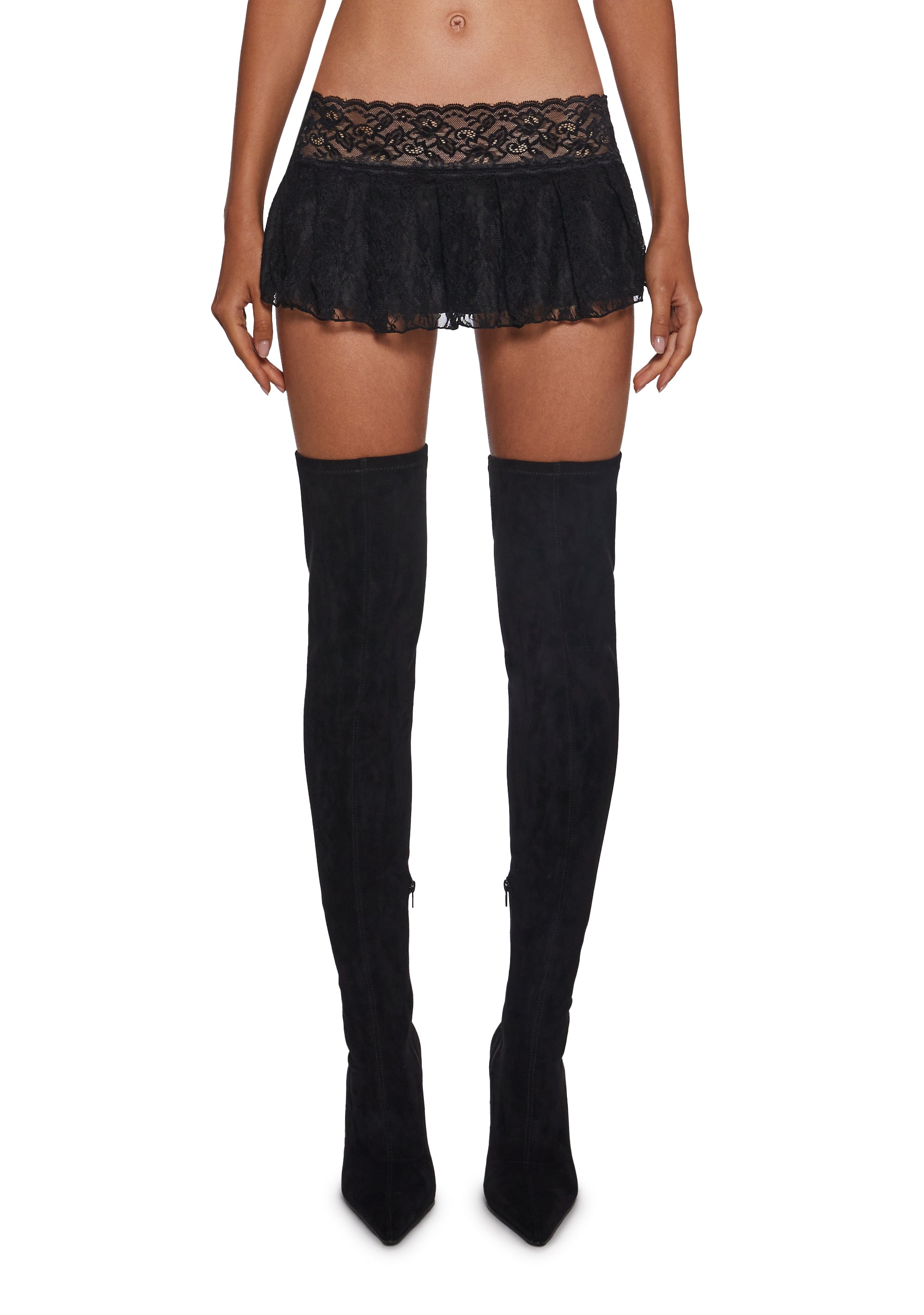 Fierce Flirt Lace Skirt - Black