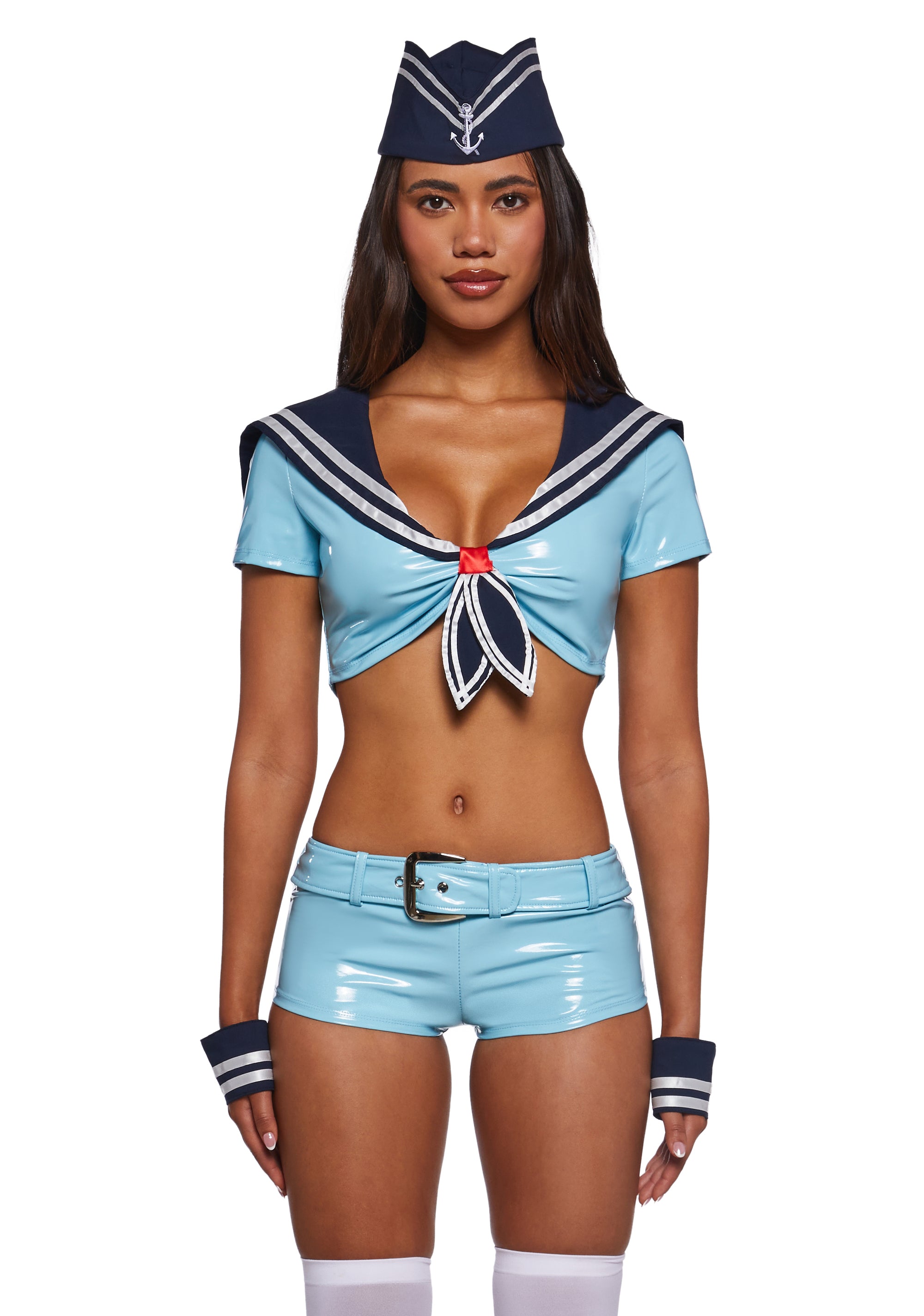 Womens Sexy Halloween Navy Sailor Costume - BLUE BLUE / X-LARGE Womens Sexy Halloween Navy Sailor Costume - BLUE BLUE / X-LARGE