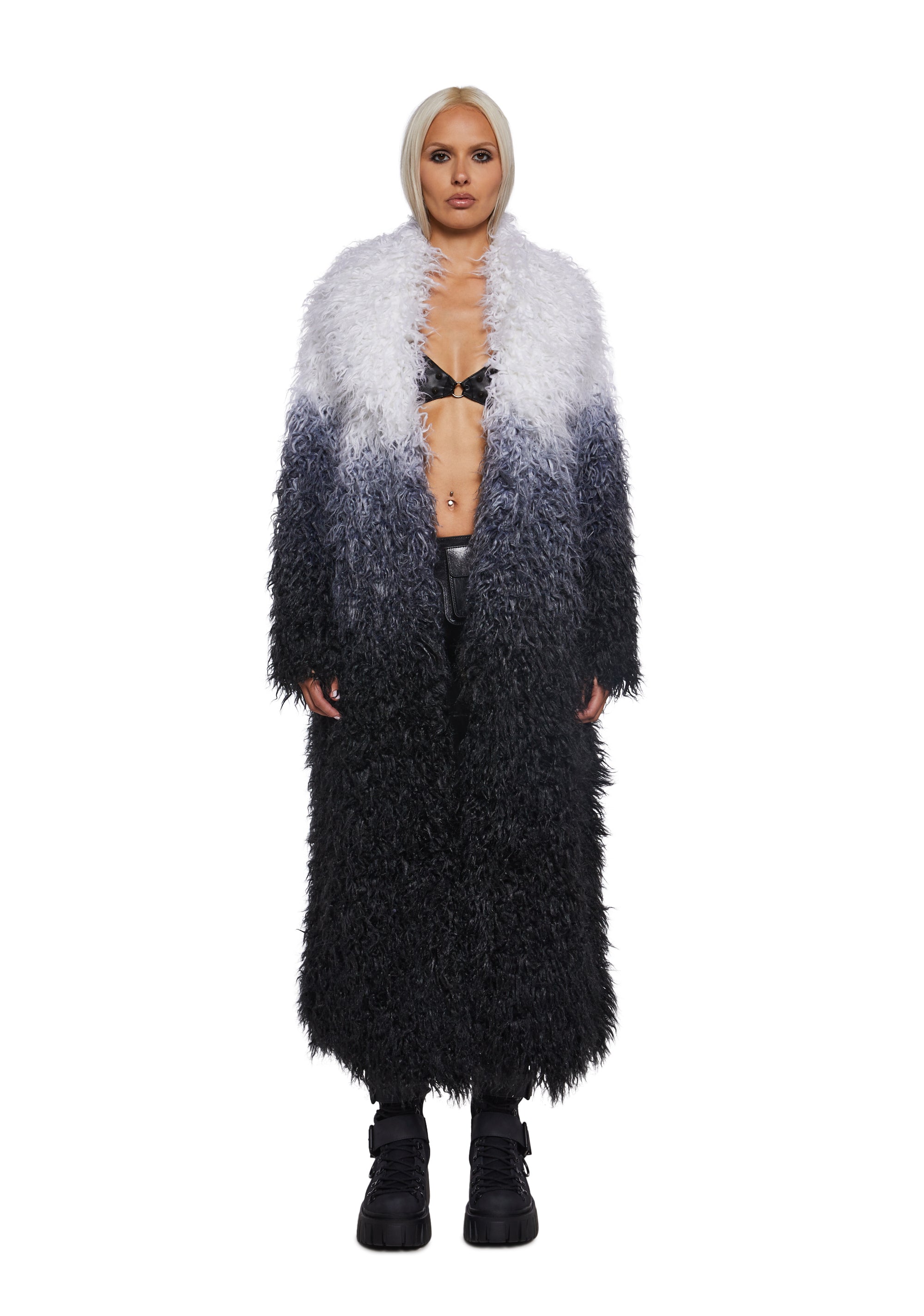 Astro Arctic Faux Fur Coat - Gray/White