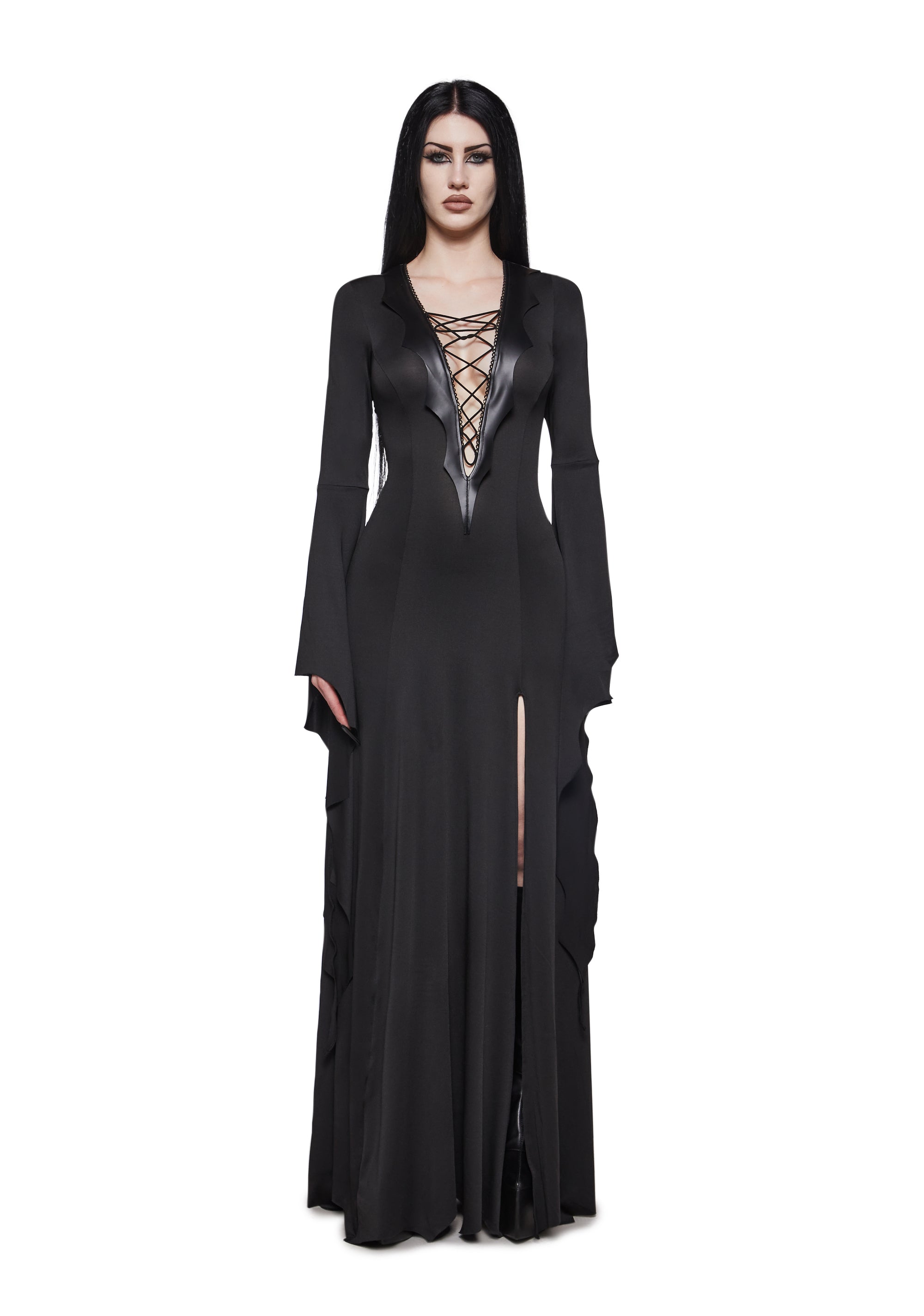 Gothic Witch Halloween Costume Maxi Dress