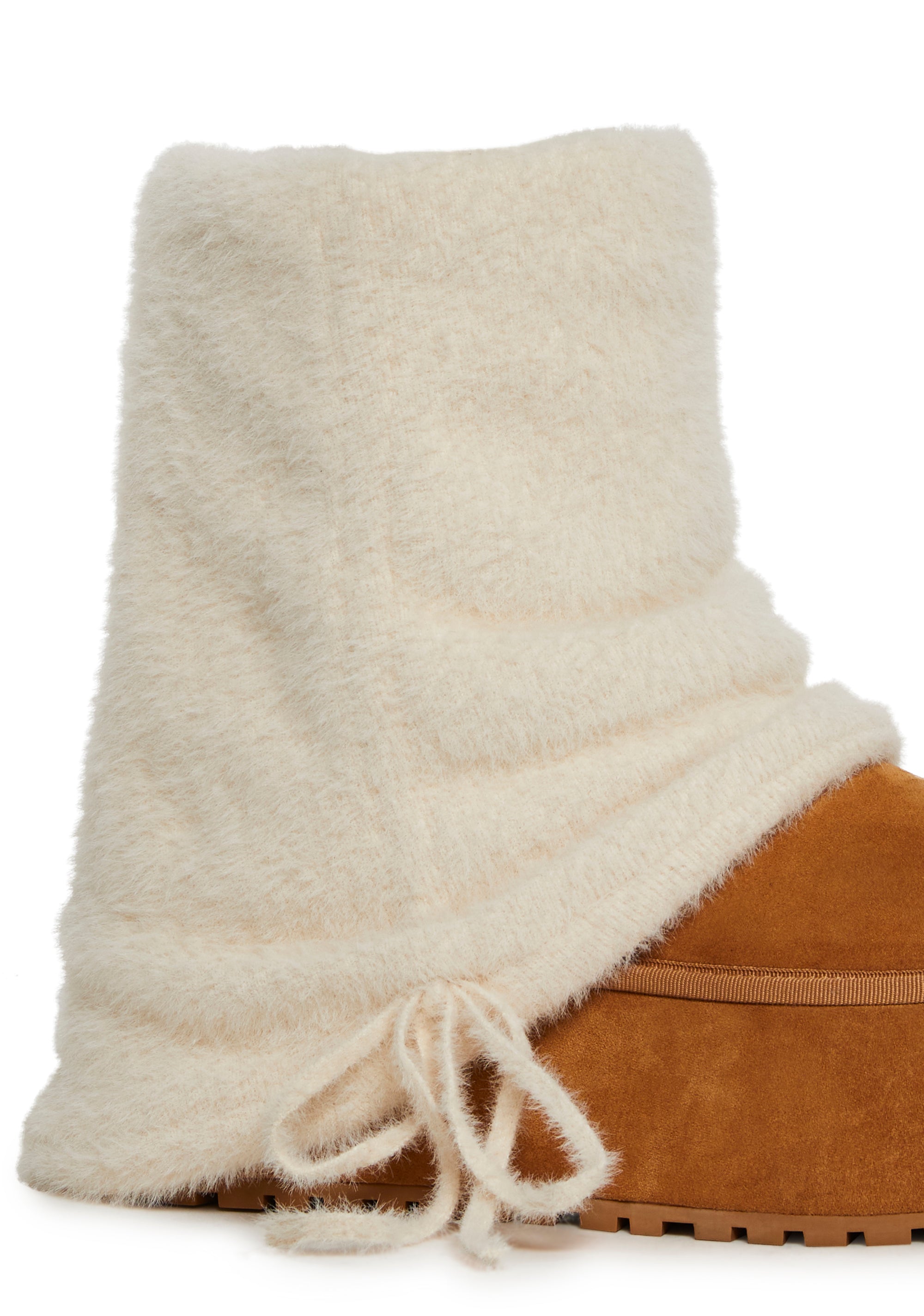 Snuggle Sesh Platform Booties - Off White - alternate