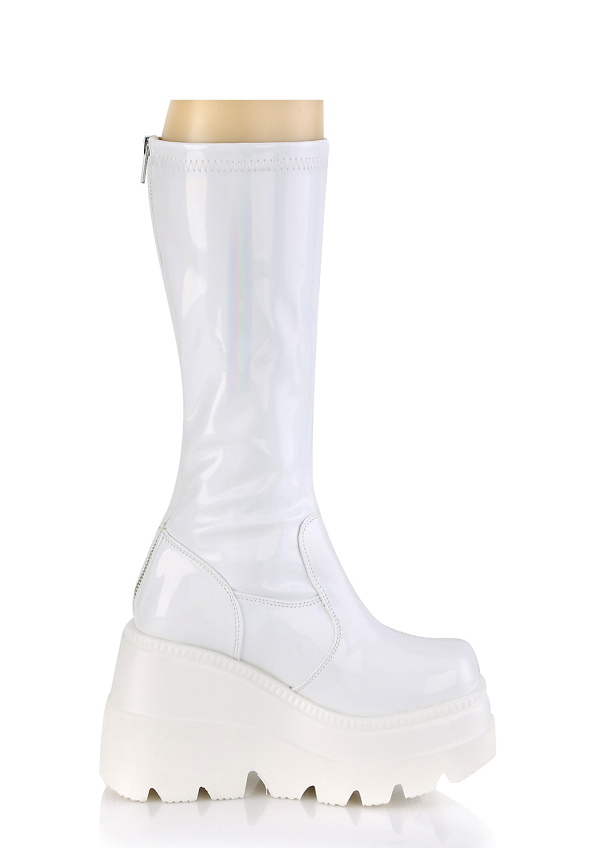 Demonia Shaker Boots 65 Vegan Leather White – Dolls Kill