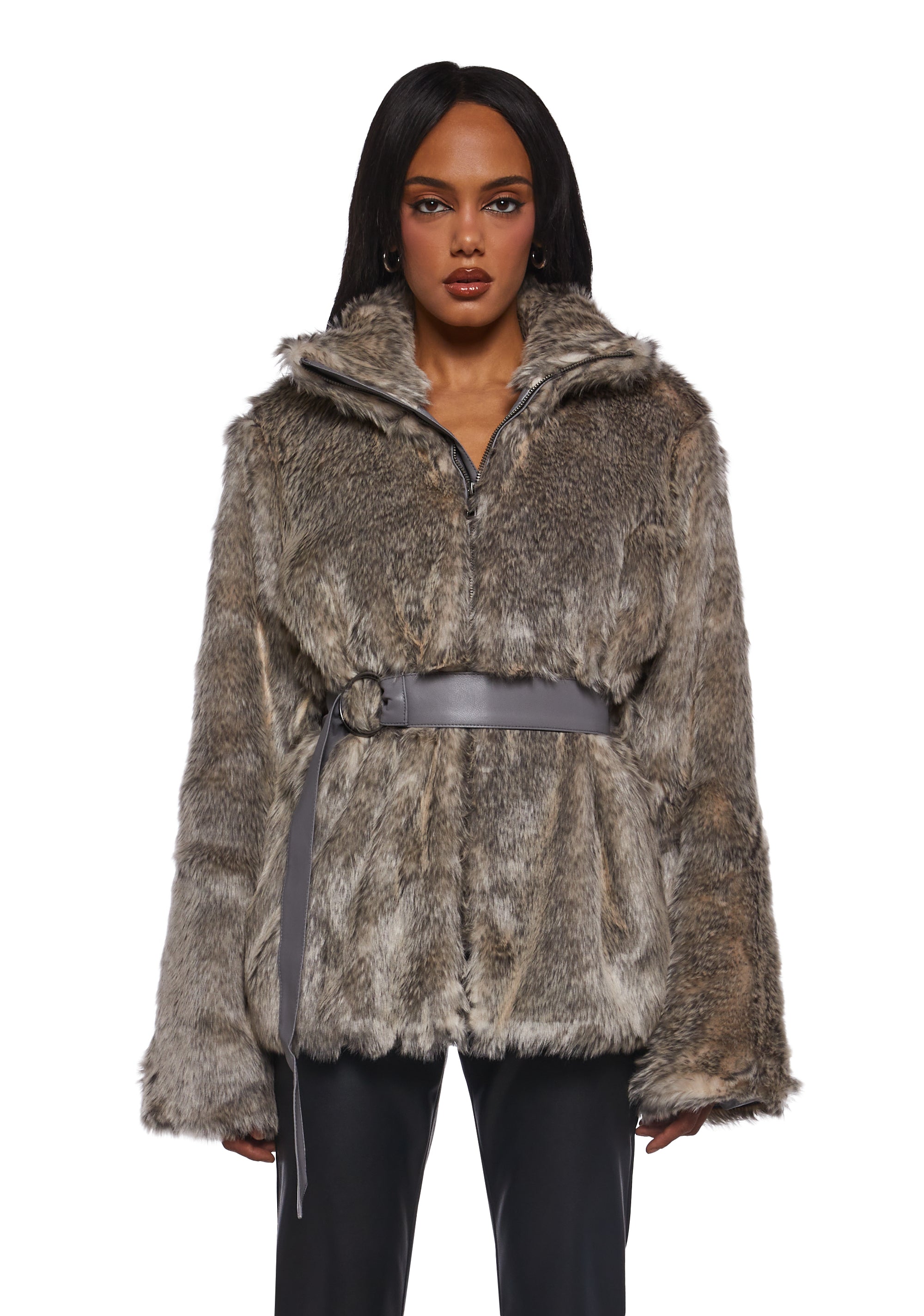 Womens Faux Fur Coat Winter Current Mood - Brown – Dolls Kill