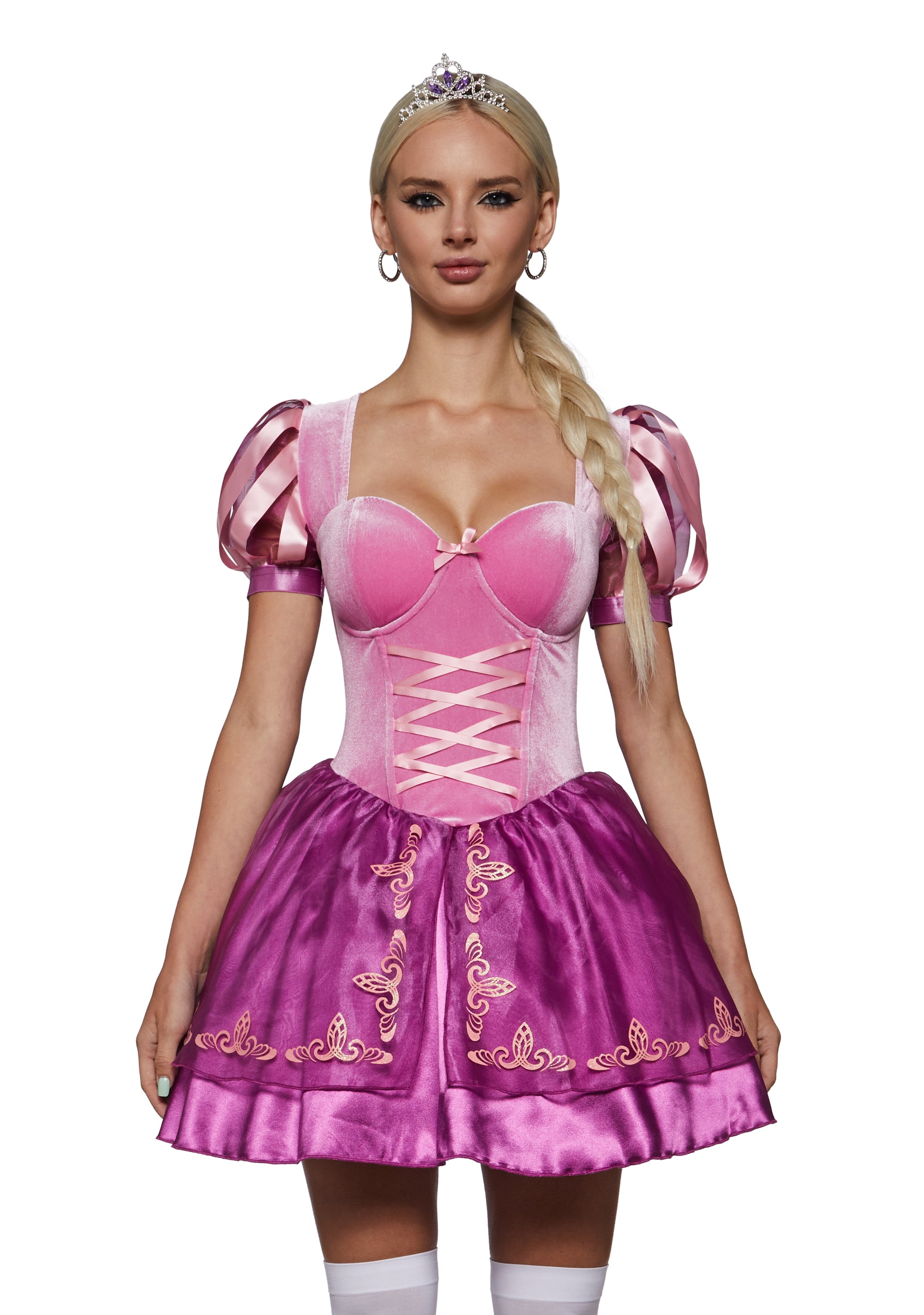 Tower Trapped Princess Costume - LIGHT PURPLE / X-SMALL | Adult
