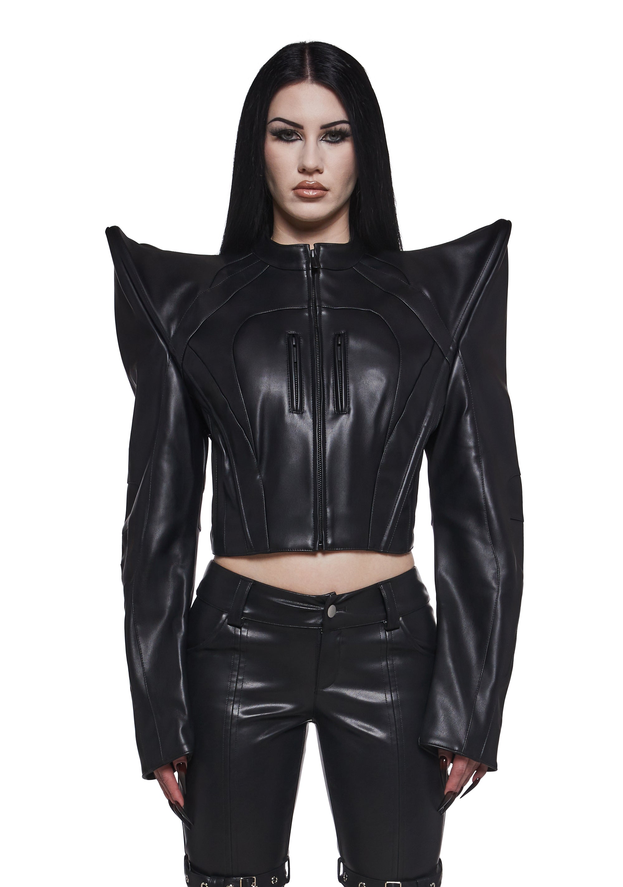 Namilia Spike Moto Jacket - Black – Dolls Kill