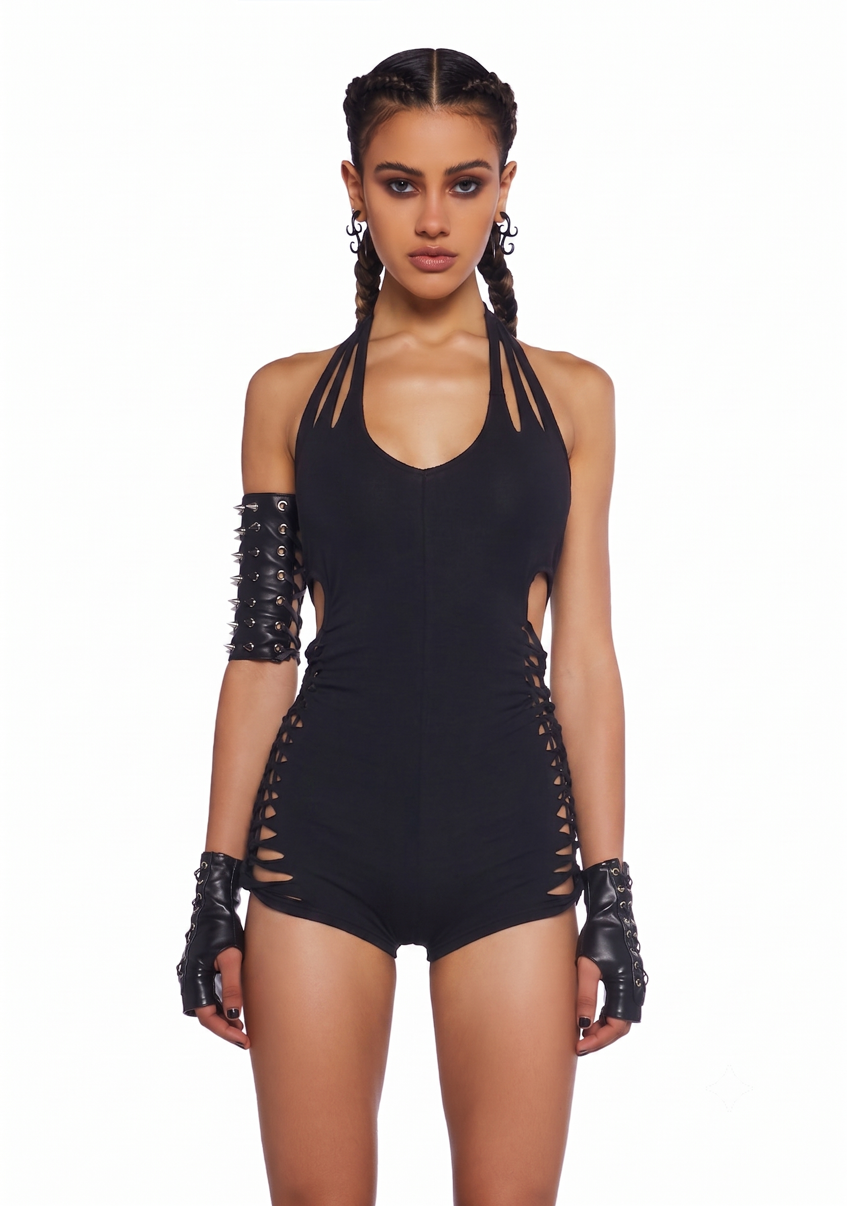 Club Exx Burning Man Tie Dye Shredded Romper Playsuit Festival
