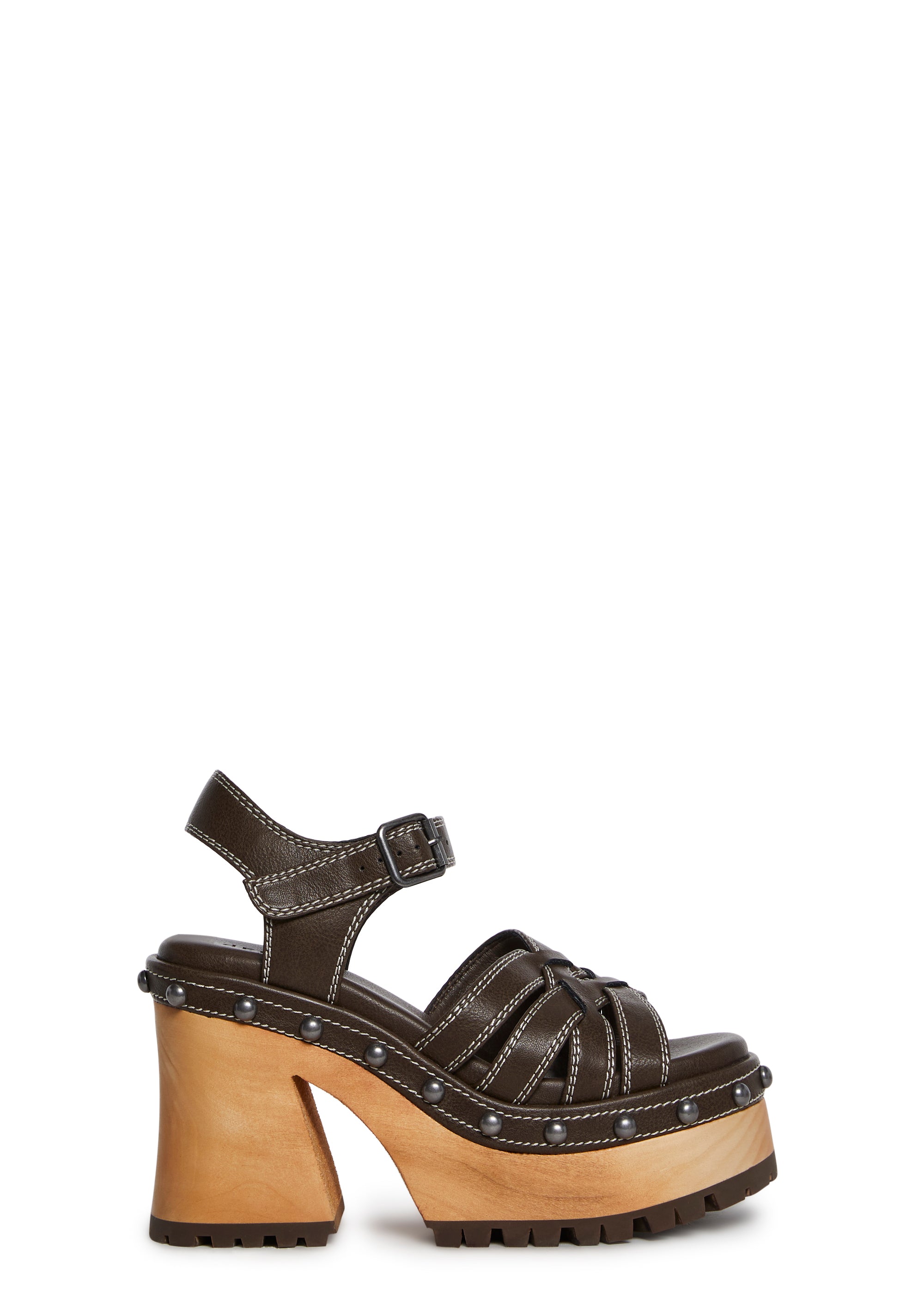 Strappy Vegan Dome Studded Platform Sandals Delias- Brown – Dolls Kill