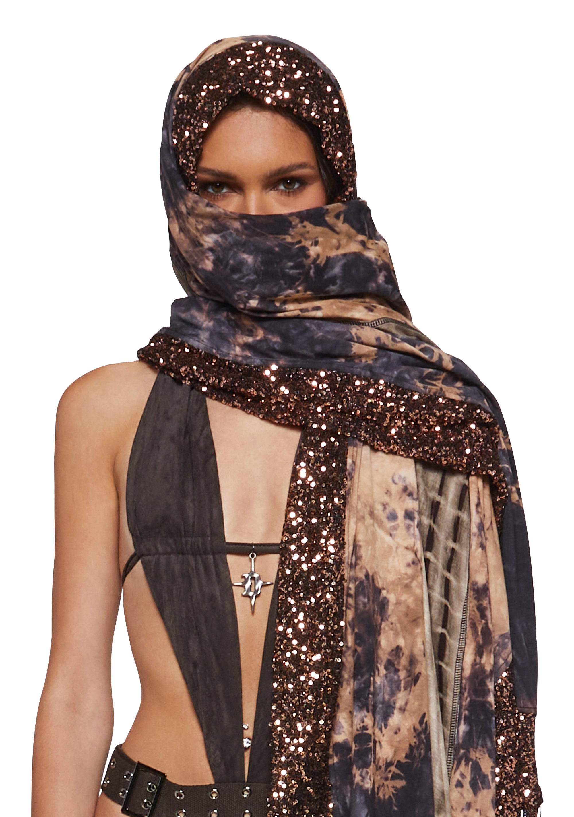 Clear Curiosity Scarf - Black/Gold