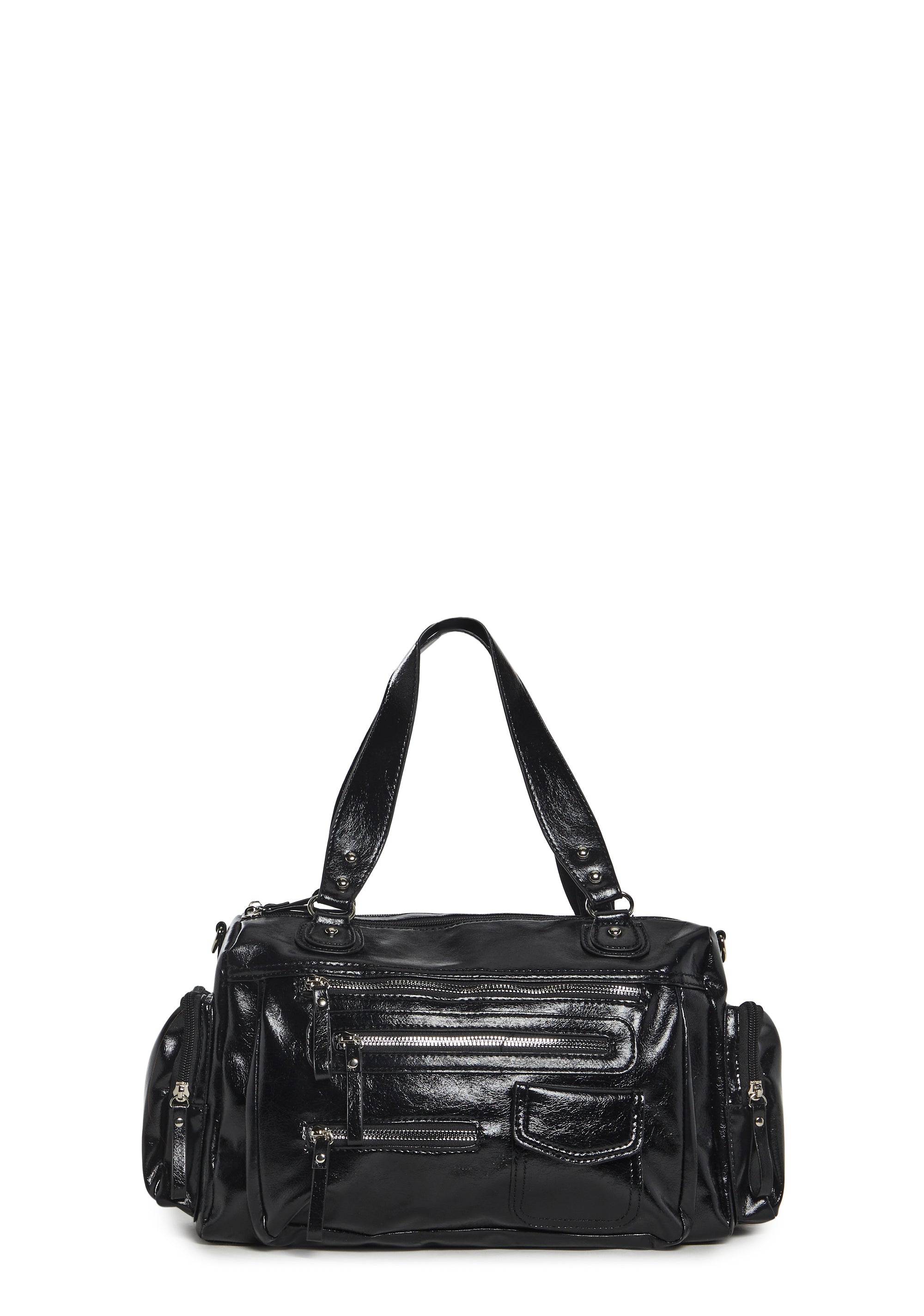 Vegan Leather Shoulde Bag With Zippers - Black – Dolls Kill