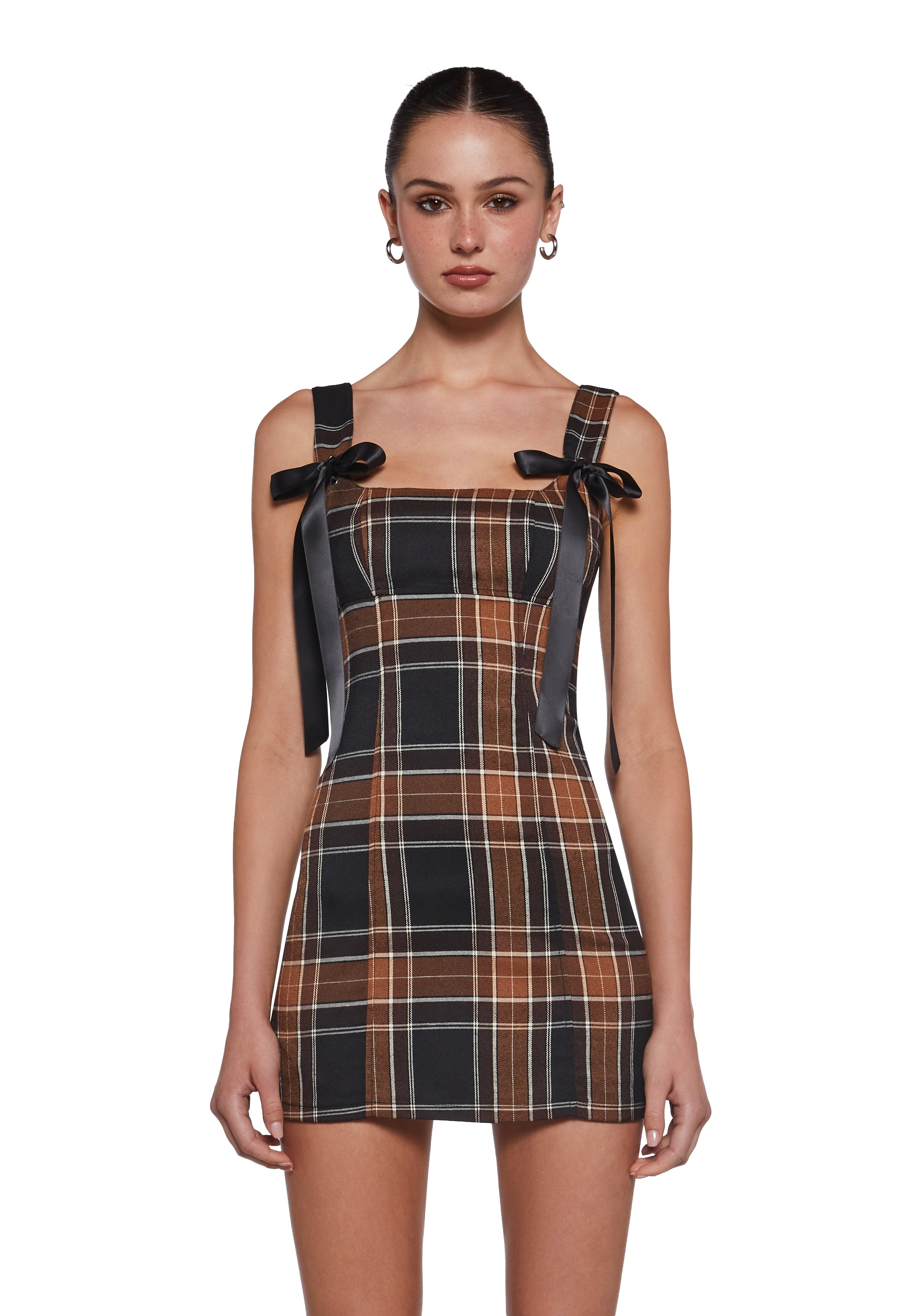 Womens Sexy Plaid Print Mini Dress Current Mood - Multi Dolls Kill Womens Sexy Plaid Print Mini Dress Current Mood - Multi Dolls Kill