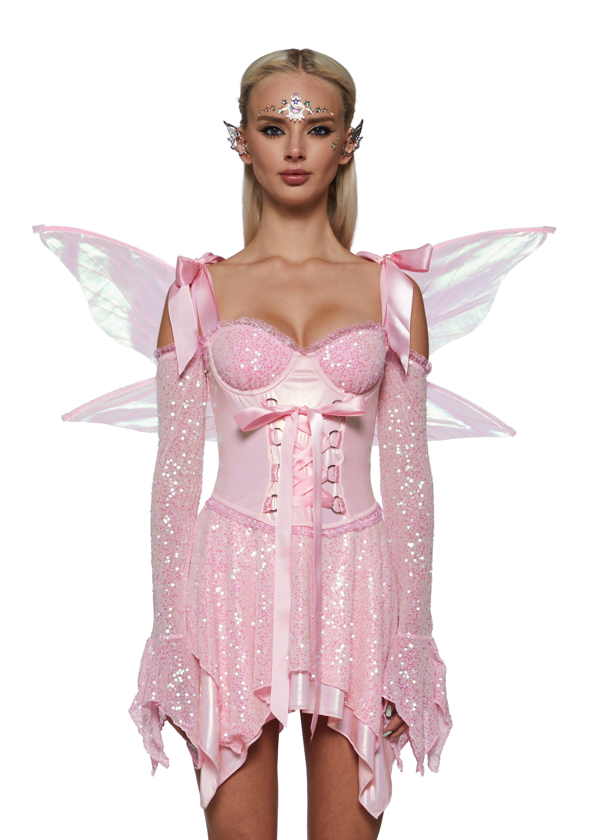 Pink Sequin Fairy Halloween Costume