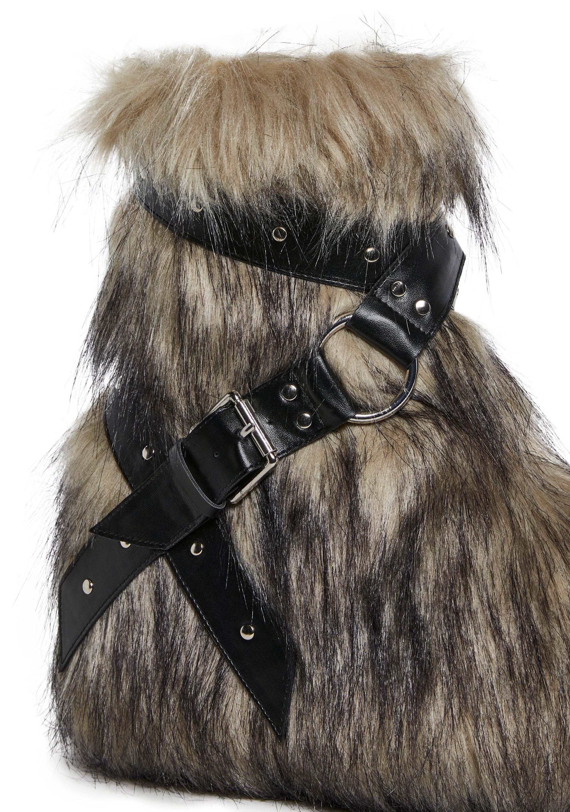 Low Wild Instincts Faux Fur Combat Boots - Off White - alternate