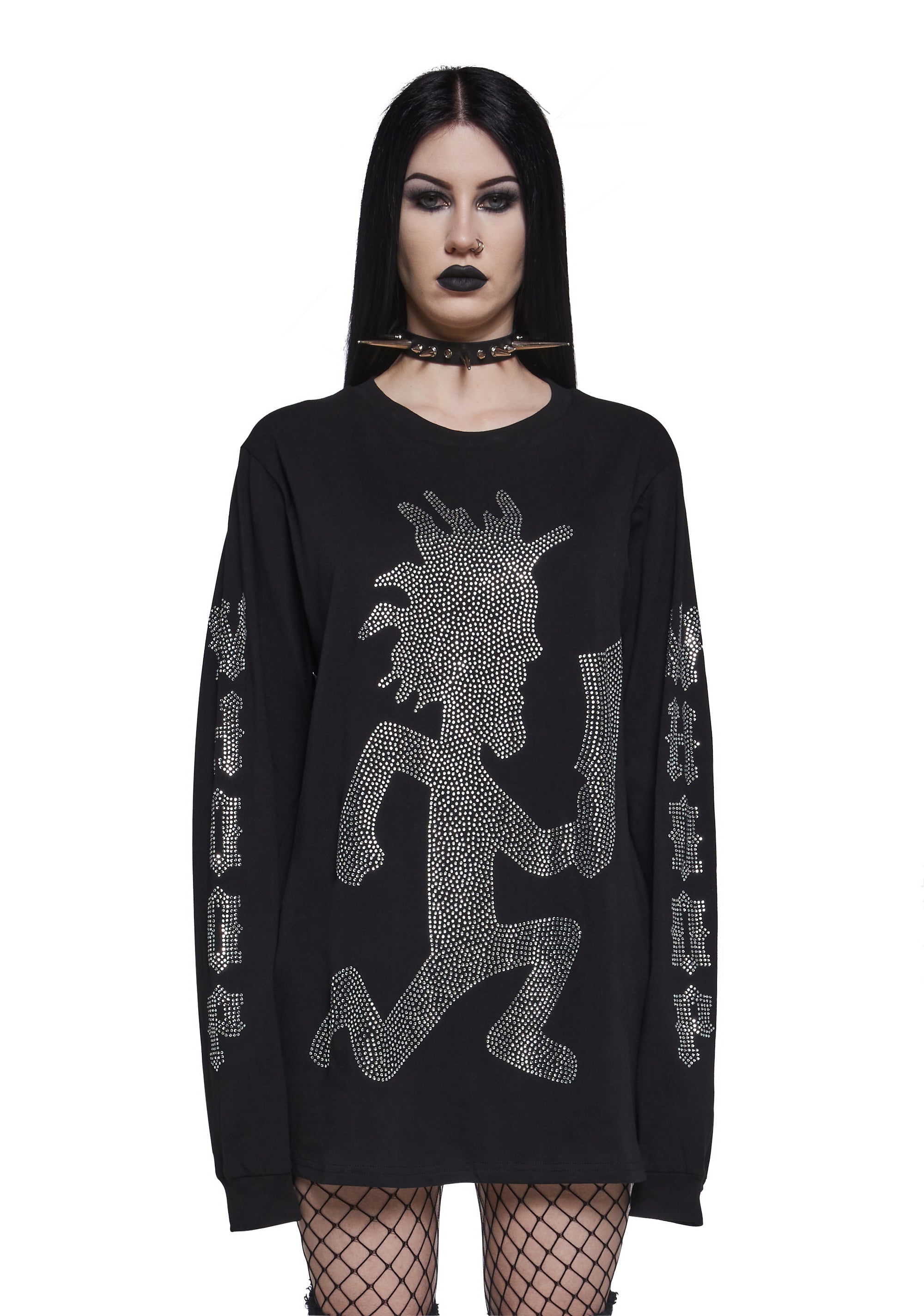 Dolls Kill x Insane Clown Posse Hatchet Man Long Sleeve Rhinestone