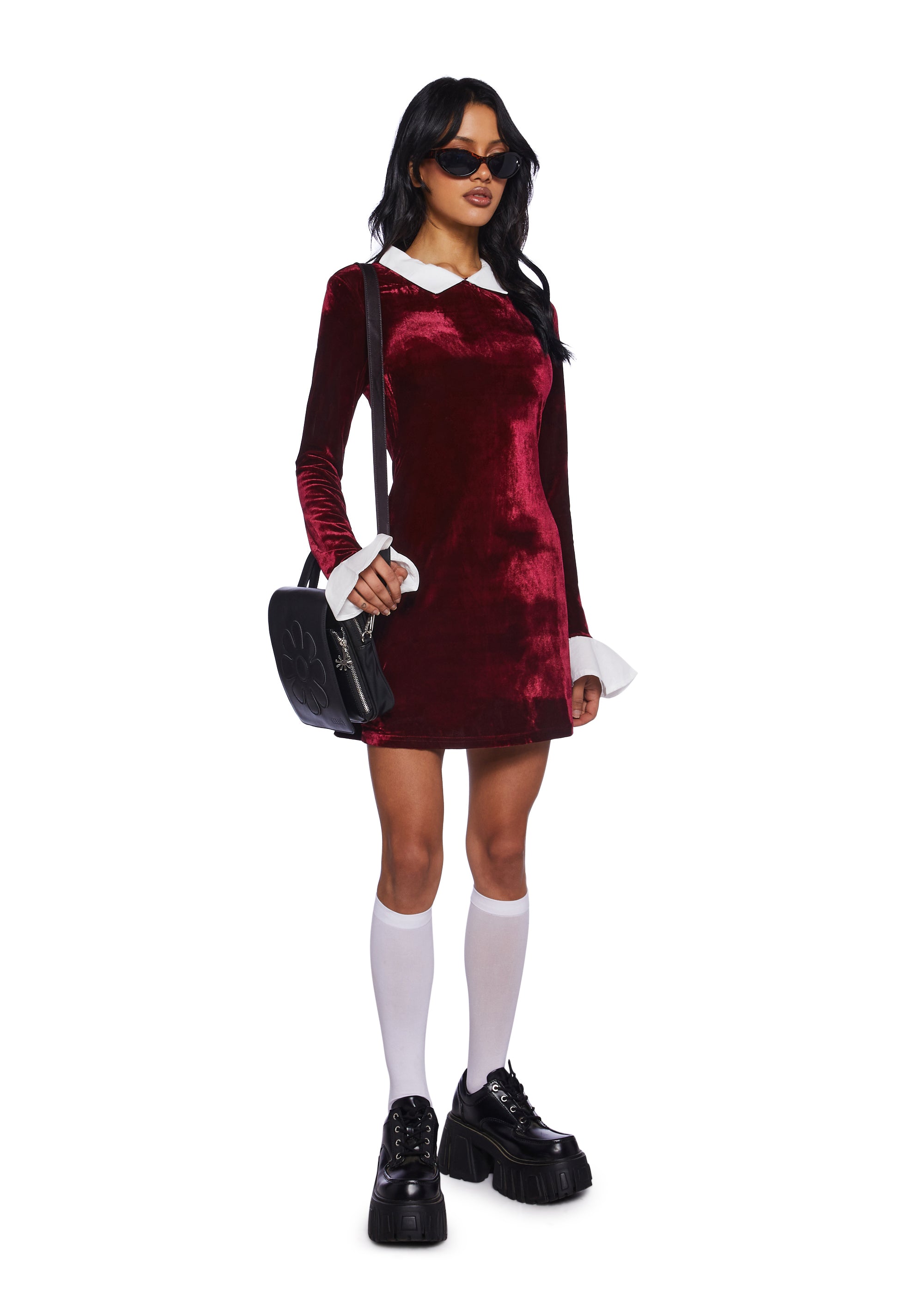 Macchiato Sessions Velvet Dress - Red - alternate