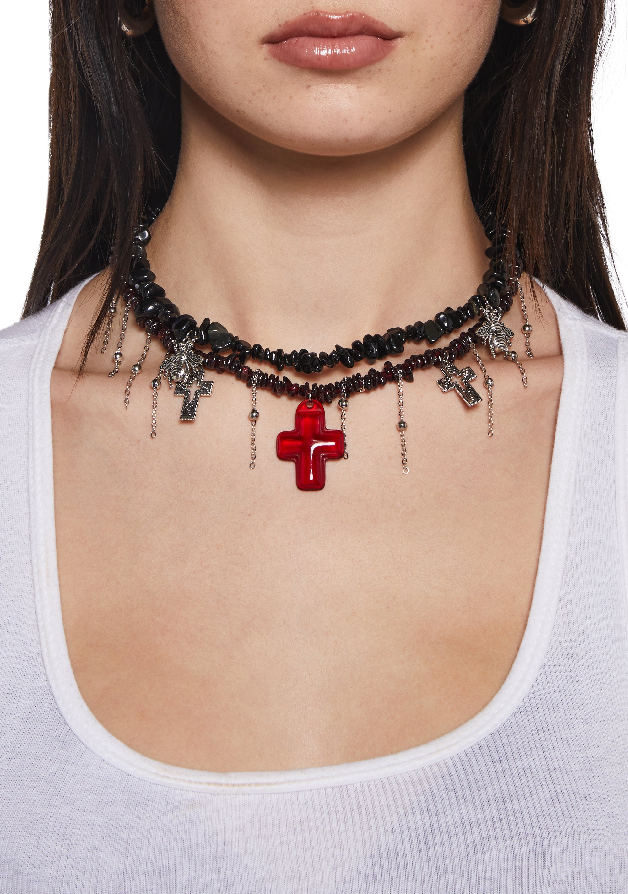 Charm Cross Choker