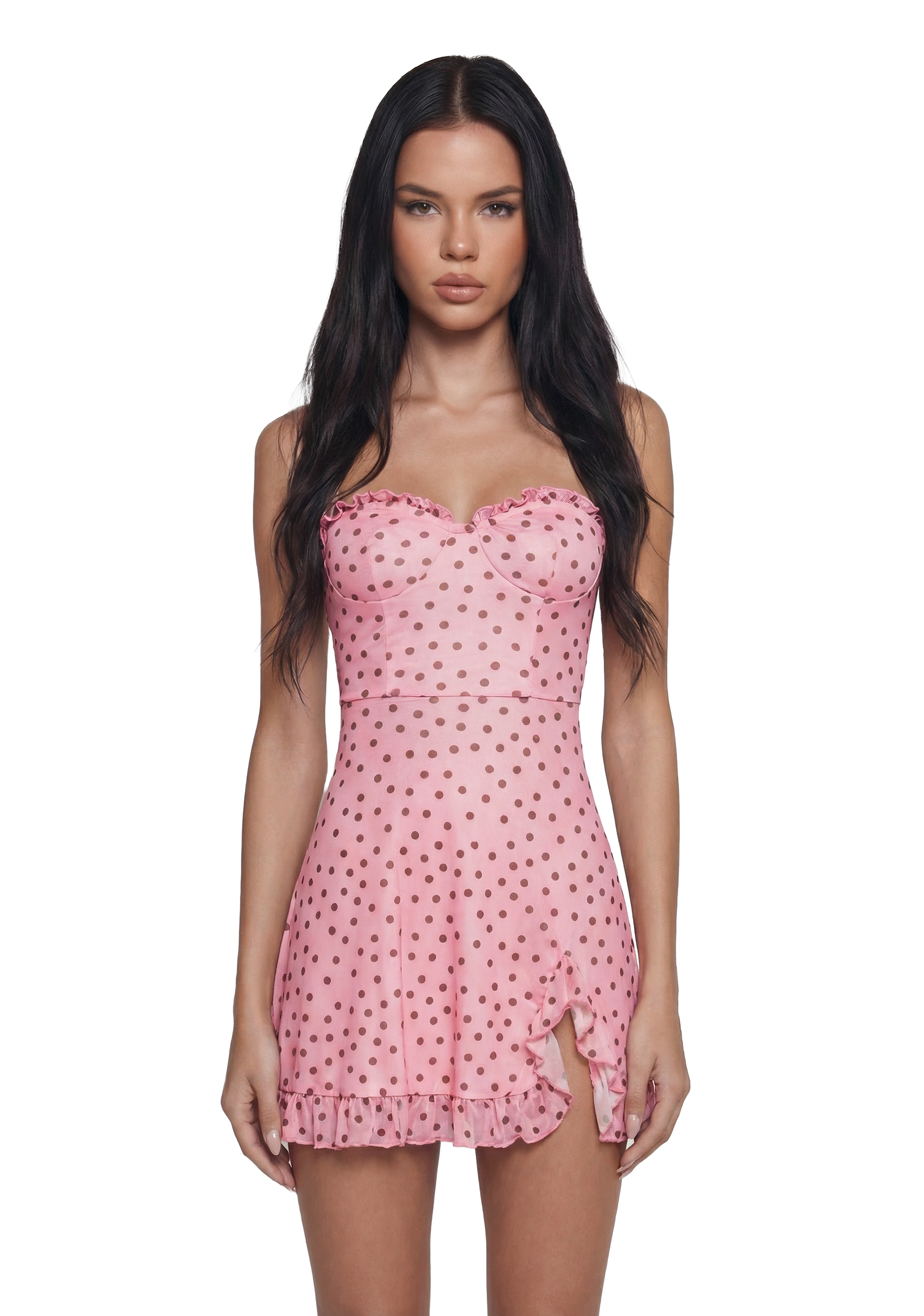 open lace back dress Womens Polka Dot Mini Dress