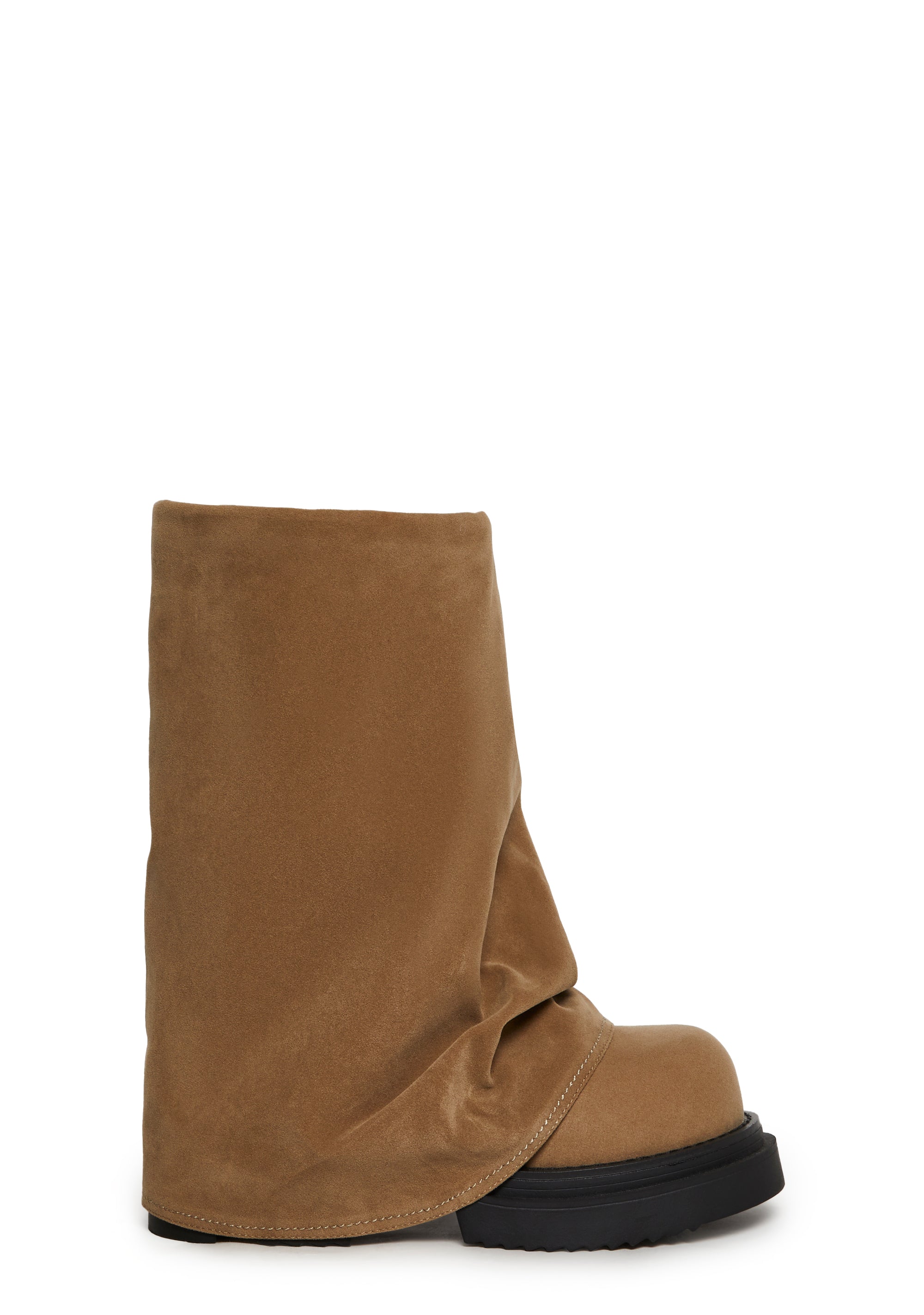 Darker Wavs Vegan Leather Foldover Pant Boots - Brown – Dolls Kill