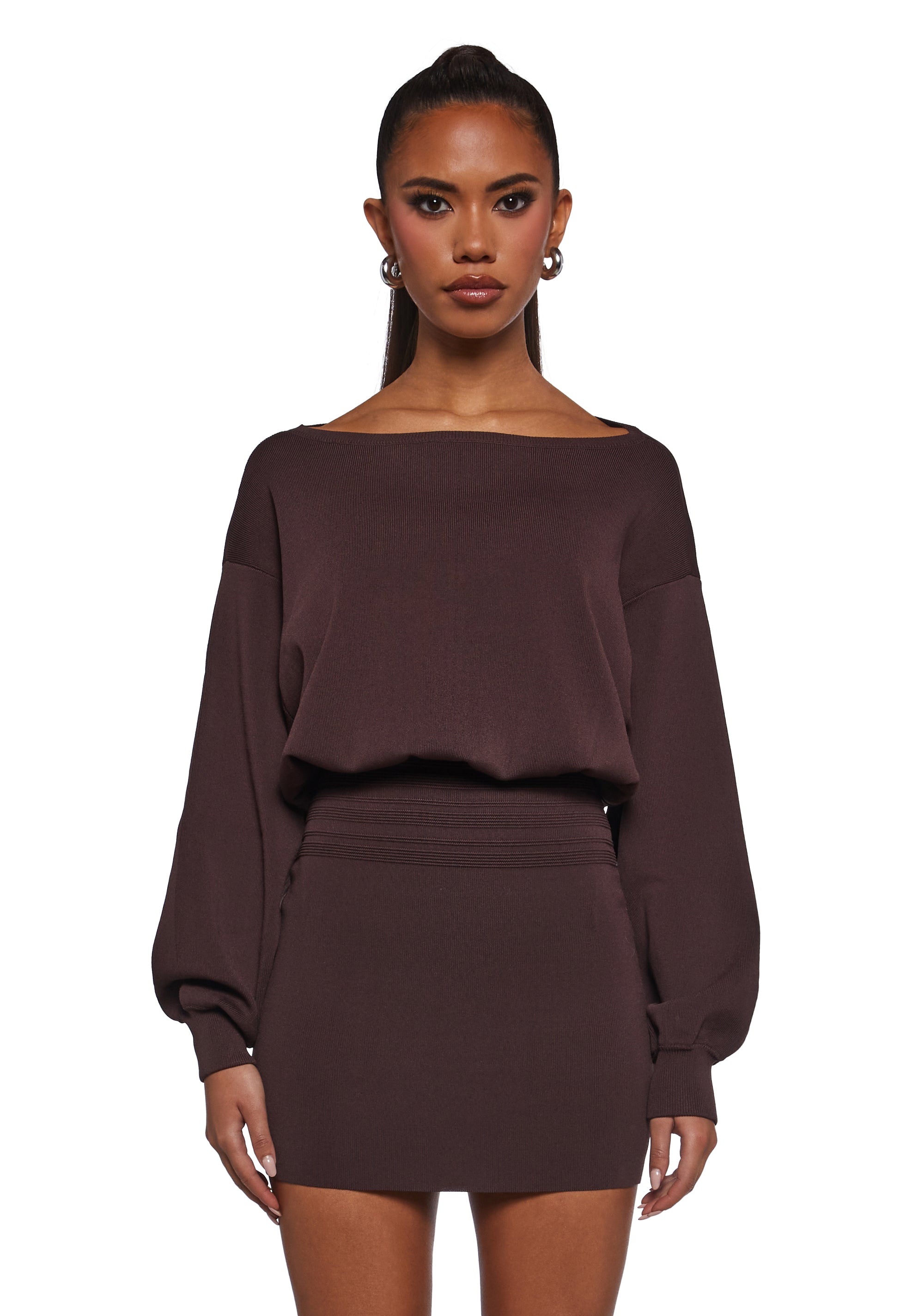 Luxe Rush Mini Dress BROWN / MEDIUM Luxe Rush Mini Dress BROWN / MEDIUM