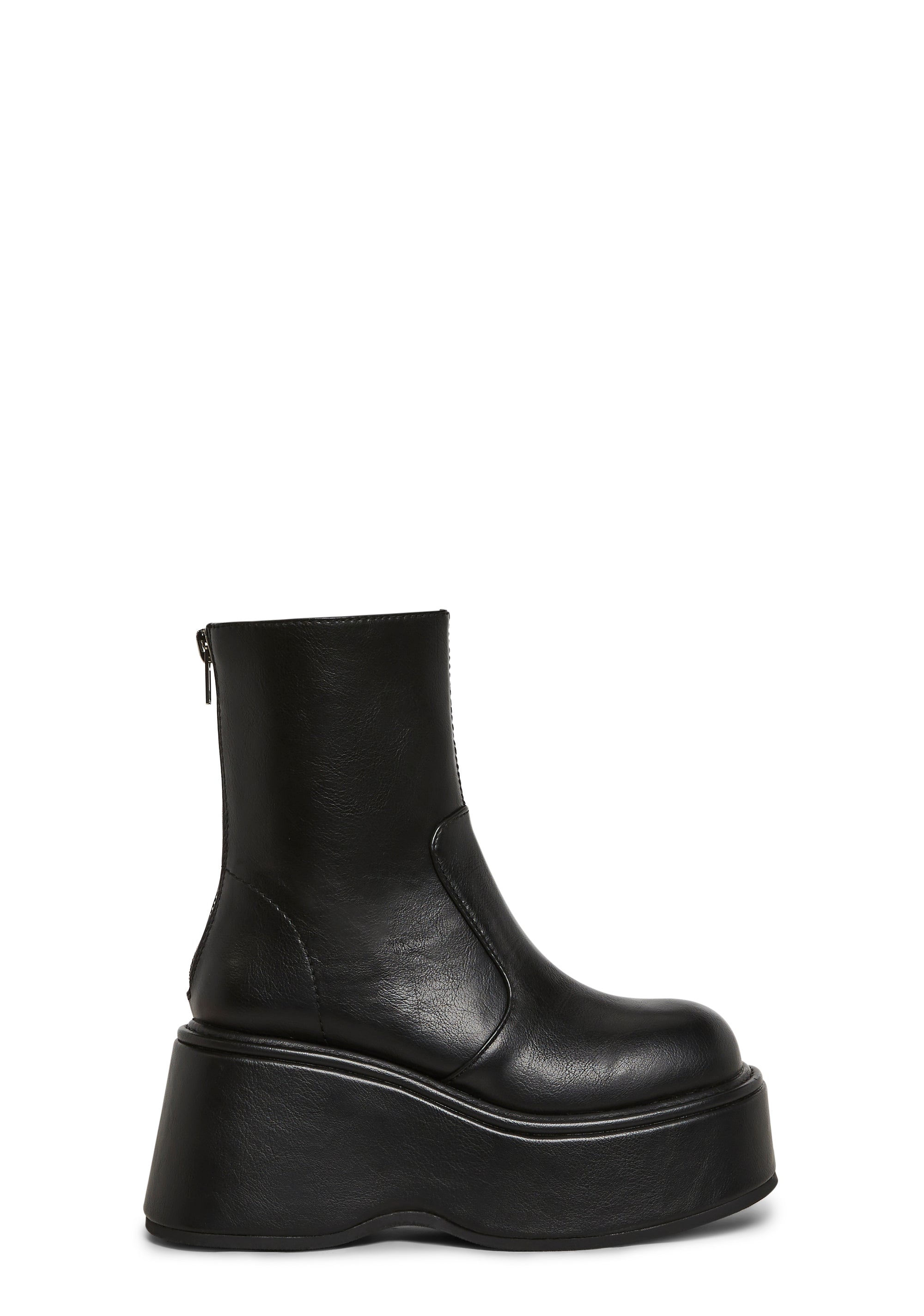 Current Mood Vegan Leather Ankle Boots With Back Zip Closures