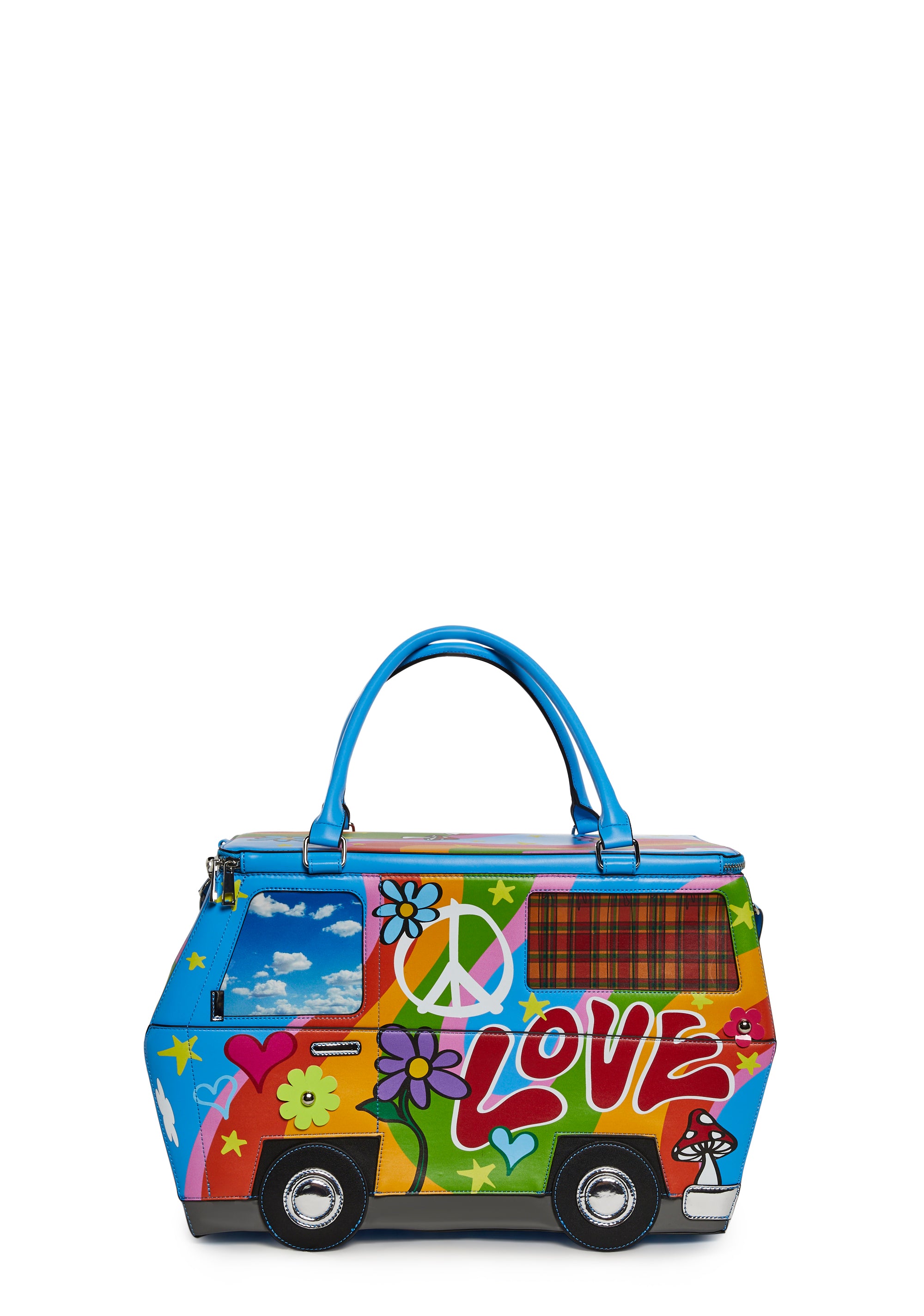 24AW【PRANK PROJECT】Velvet Tunic Bus Summer of Love Hippie Bus Weekender Groovy VW Duffle Hand Bag