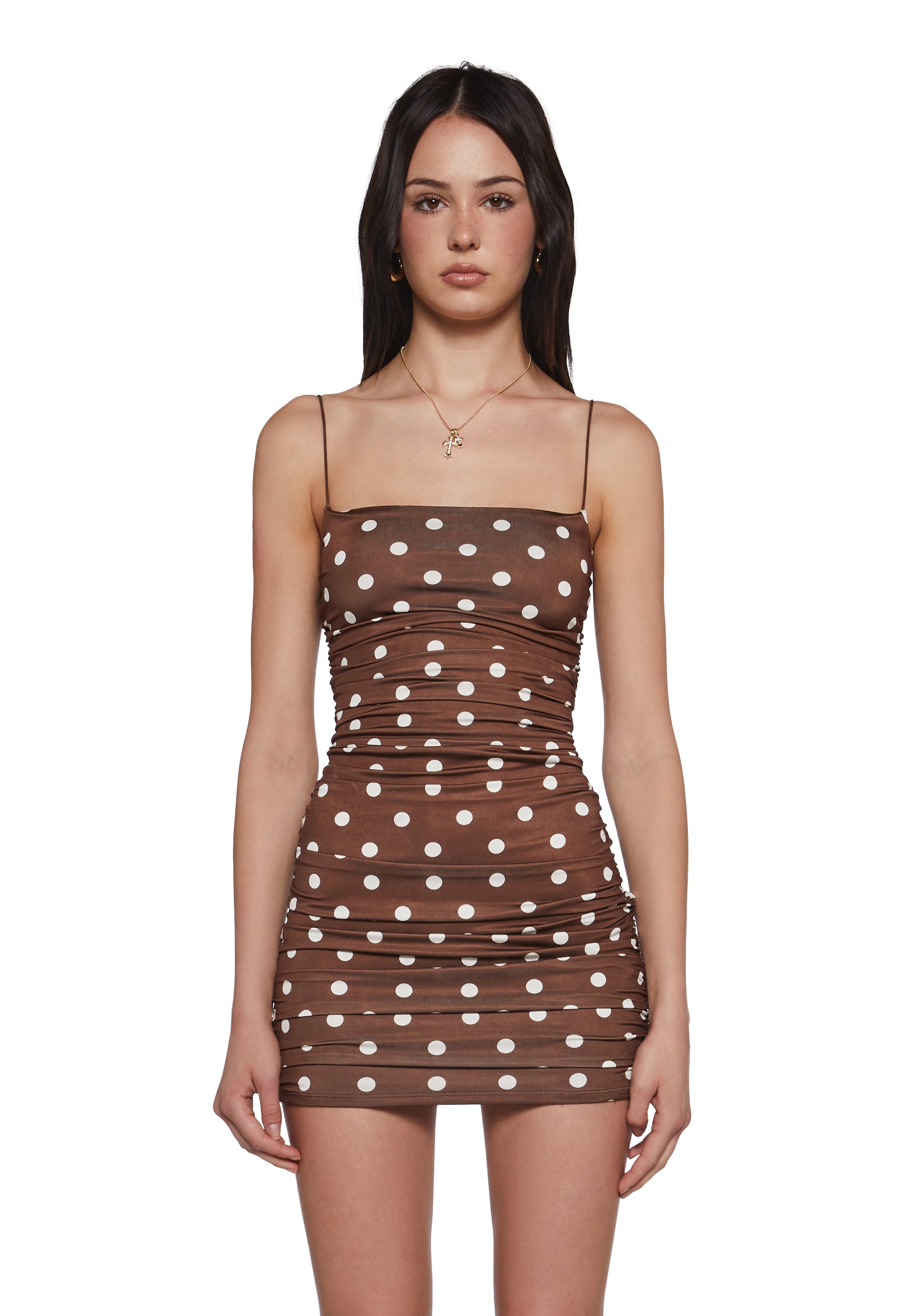 Pink Polka Dot Bodycon Dress