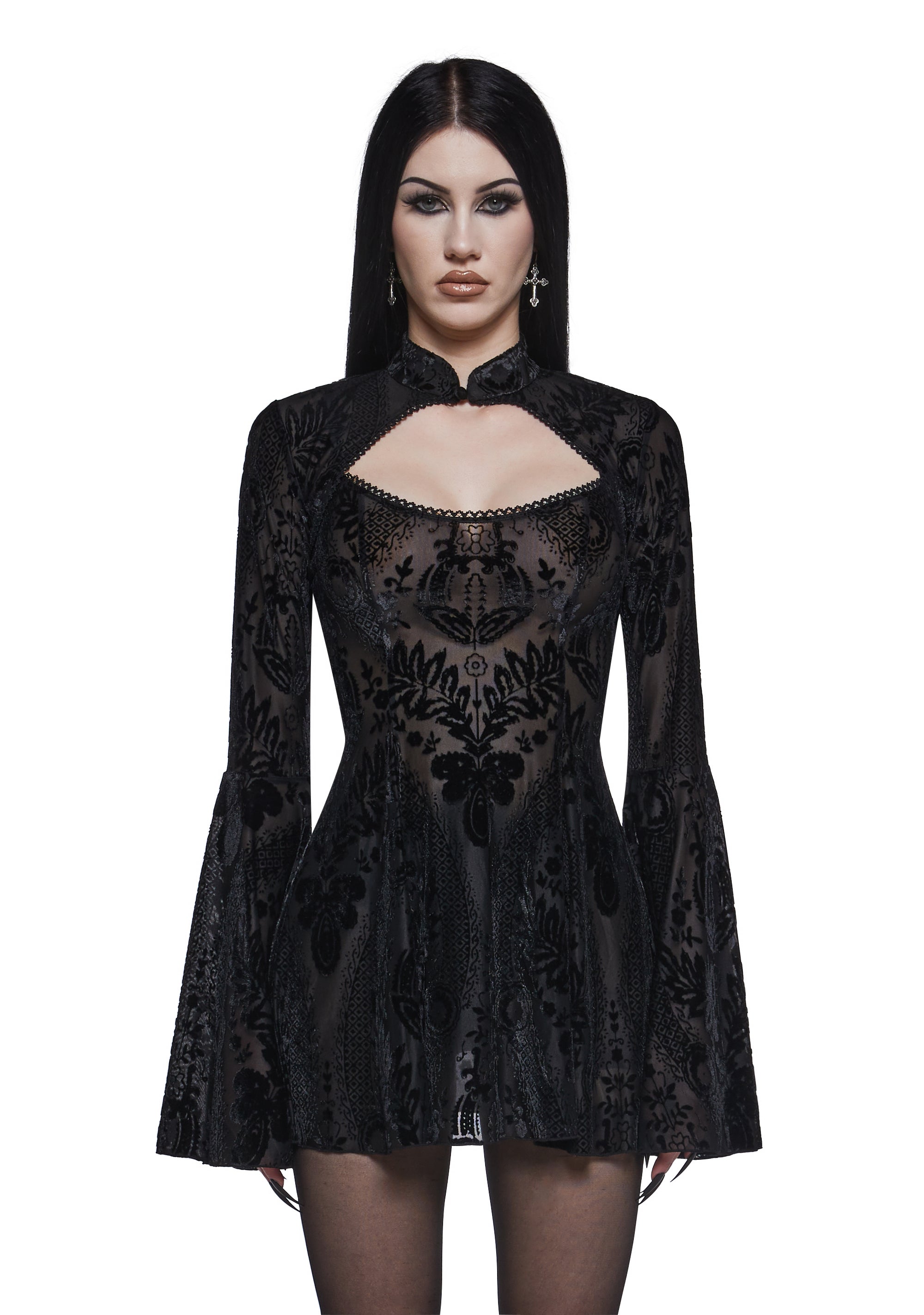 Womens Velvet Mini Dress And Shrug Set - Black Dolls Kill Womens Velvet Mini Dress And Shrug Set - Black Dolls Kill