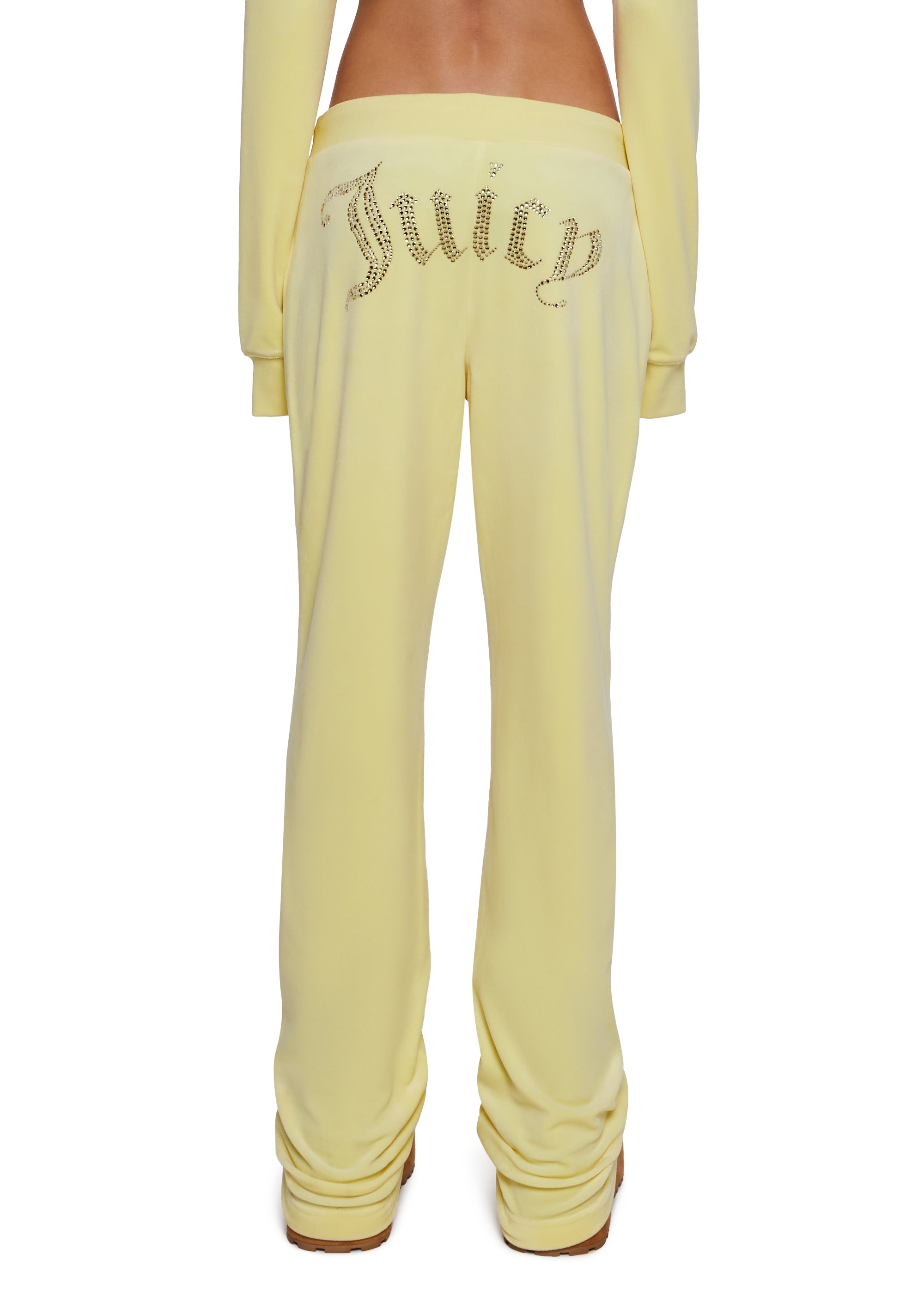 juicy couture yellow dress Juicy Couture OG Big Bling Velour Track Pants
