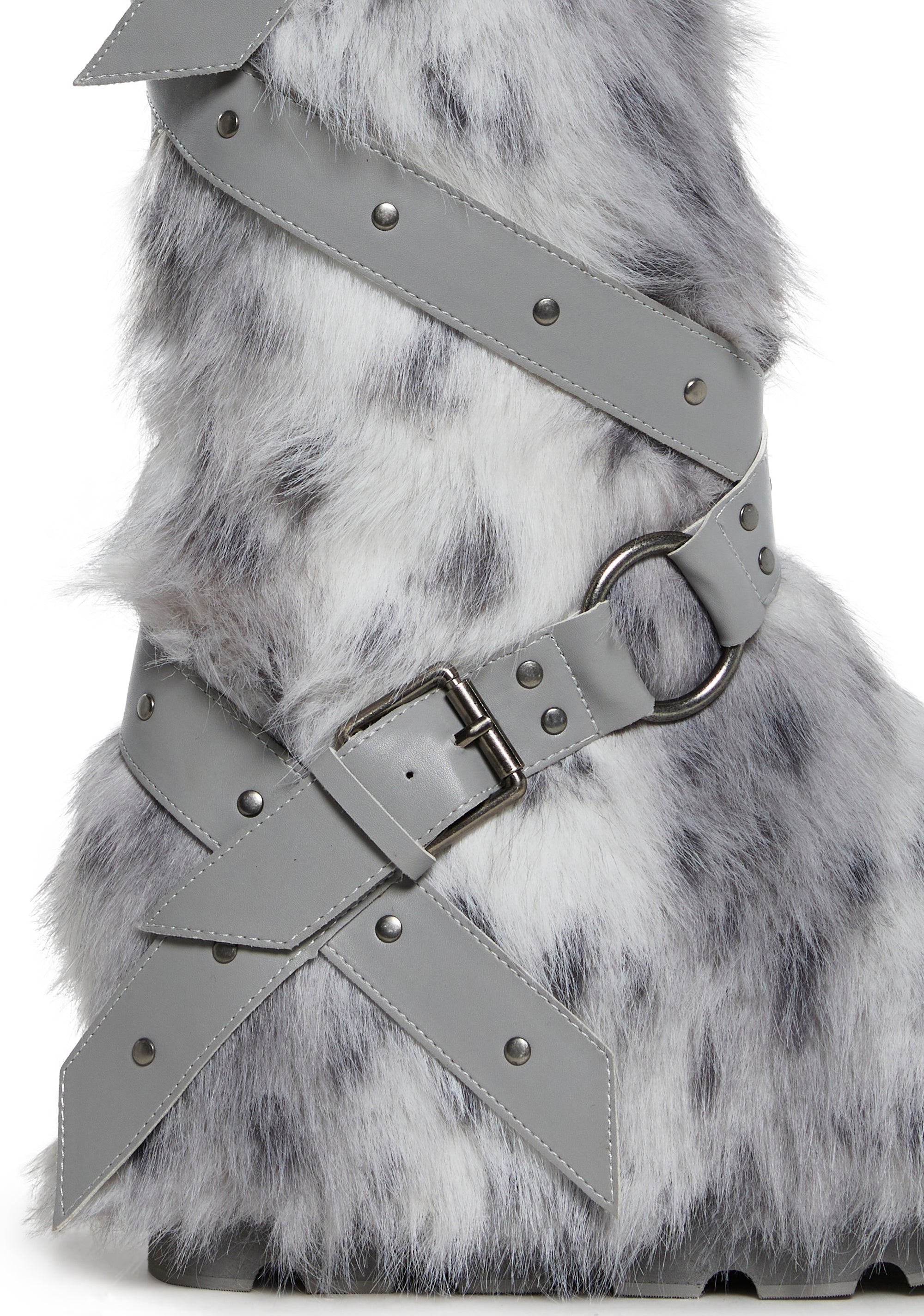 Wild Instincts Faux Fur Boots - White - alternate