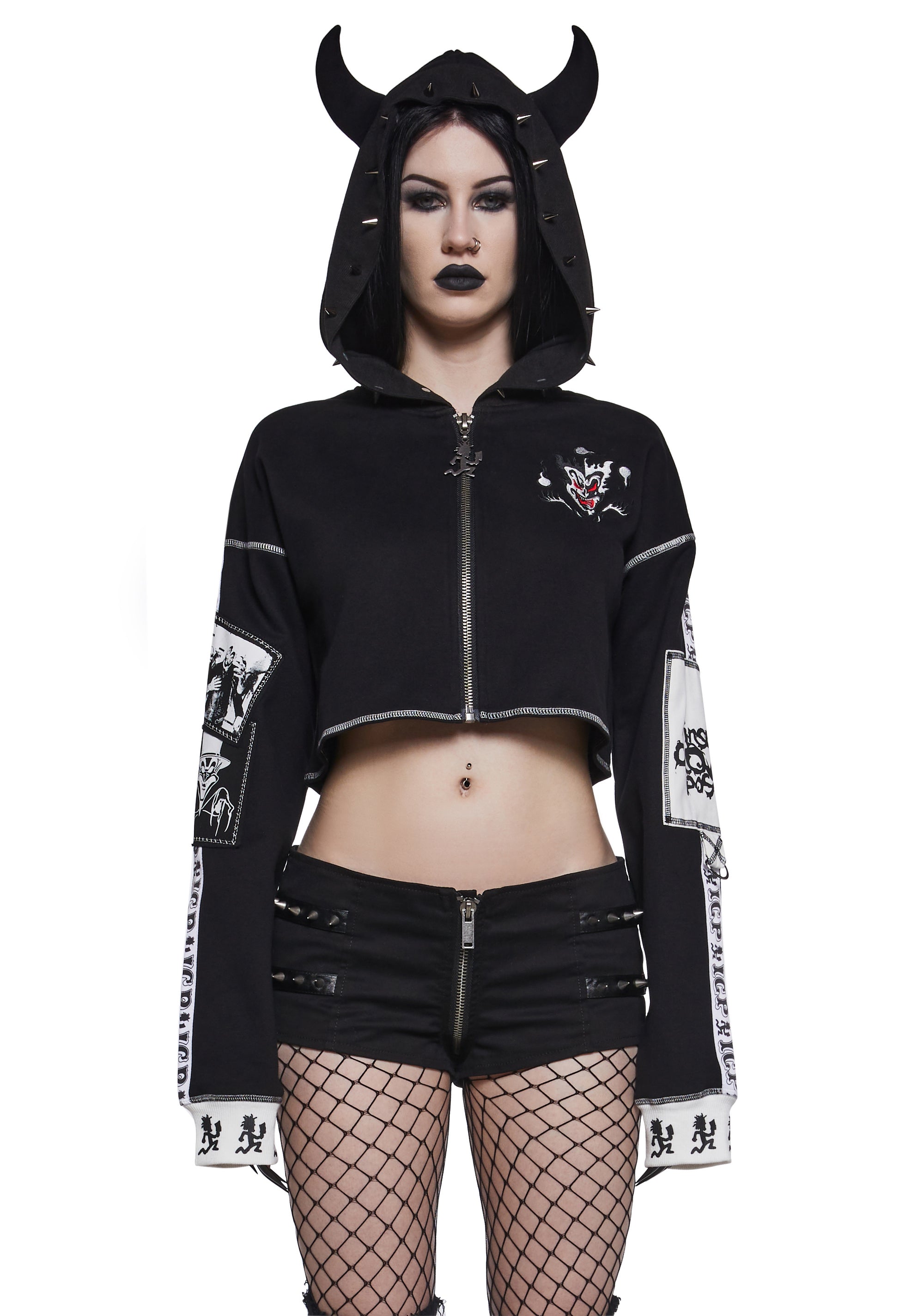 Dolls Kill x Insane Clown Posse Jeckel Brothers Spiked Cropped