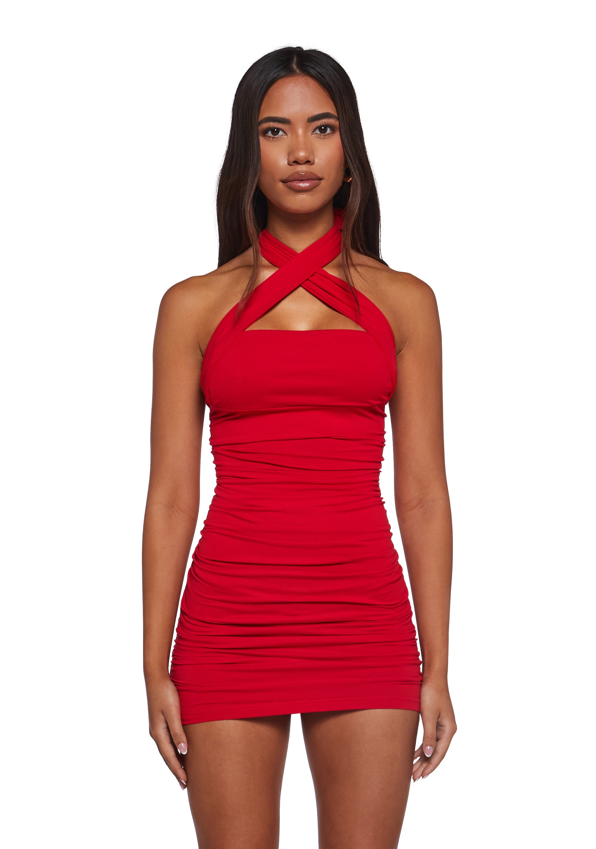 Womens Sexy Bodycon Mini Dress - Red Dolls Kill Womens Sexy Bodycon Mini Dress - Red Dolls Kill