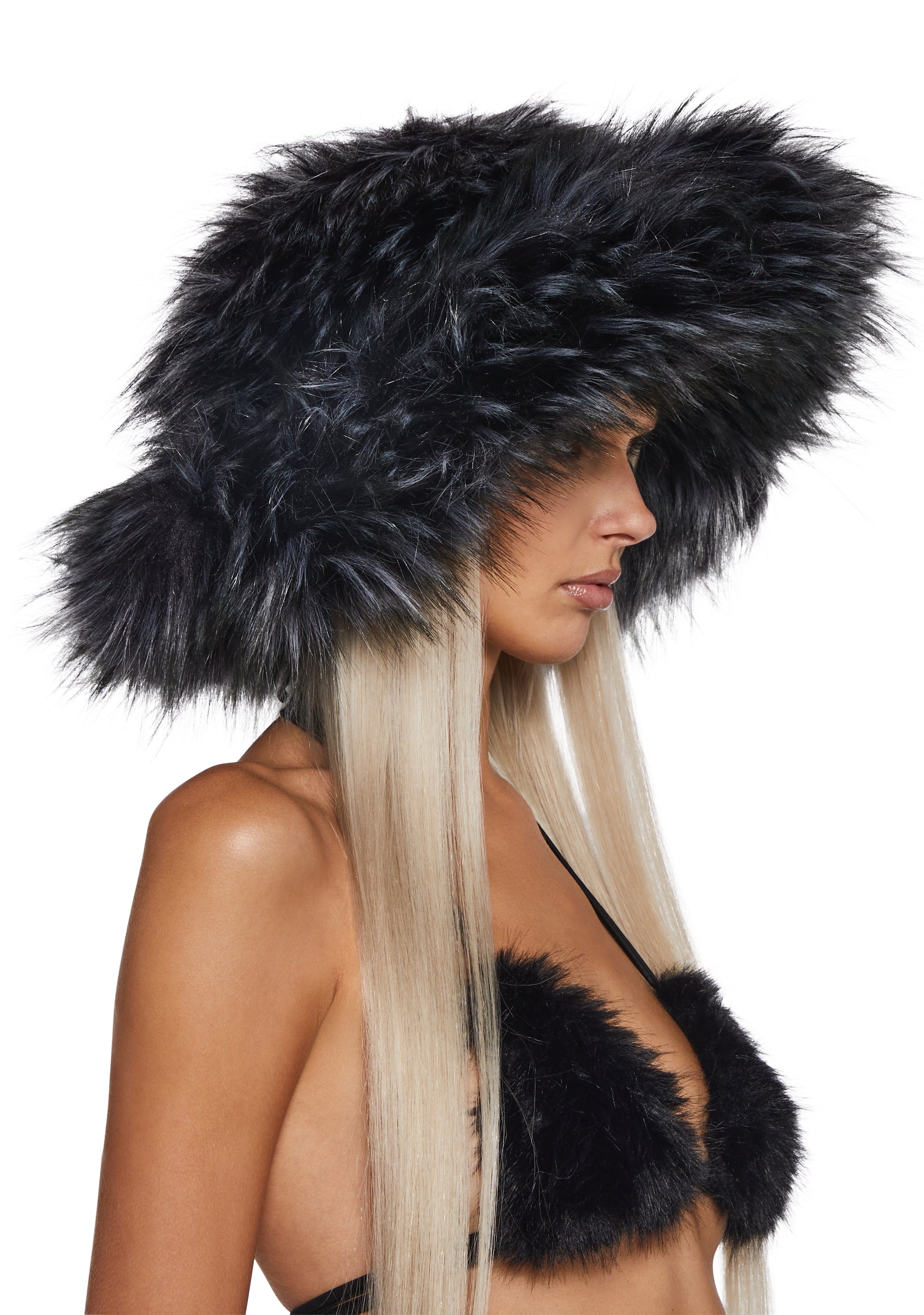 Chamber Faux Fur Bucket Hat - Gray - alternate