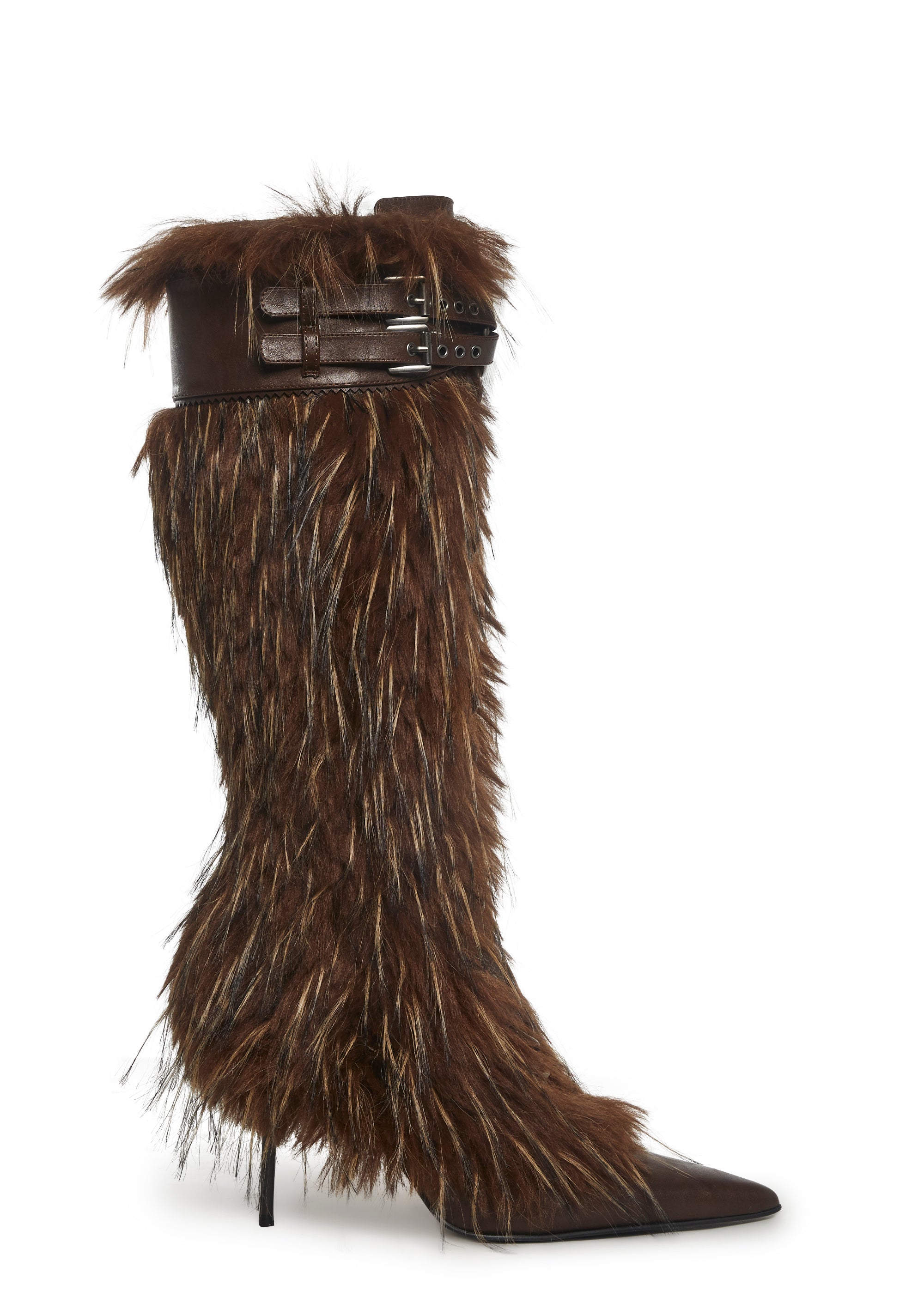 Faux Fur Lace Up Boots Generation Kiss - Brown – Dolls Kill