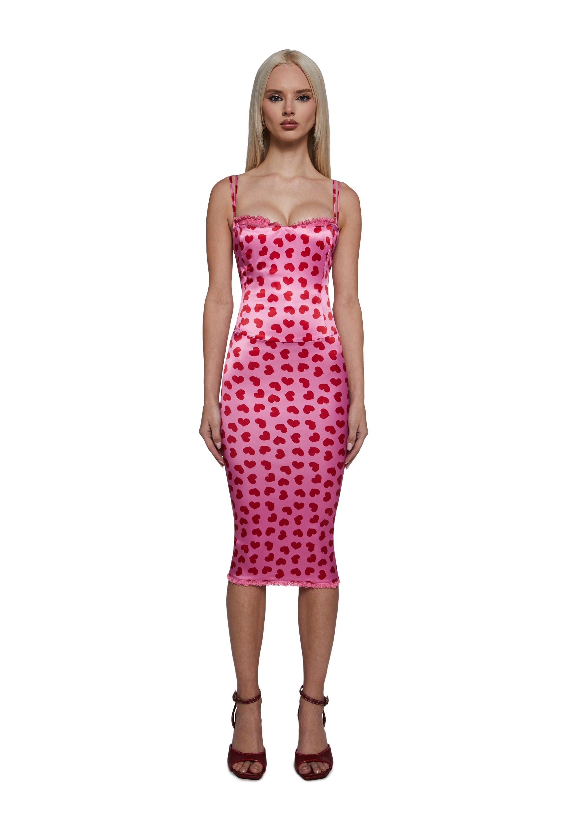 peekaboo midi dress Womens Peekaboo Midi Satin Dress Sugar Thrillz