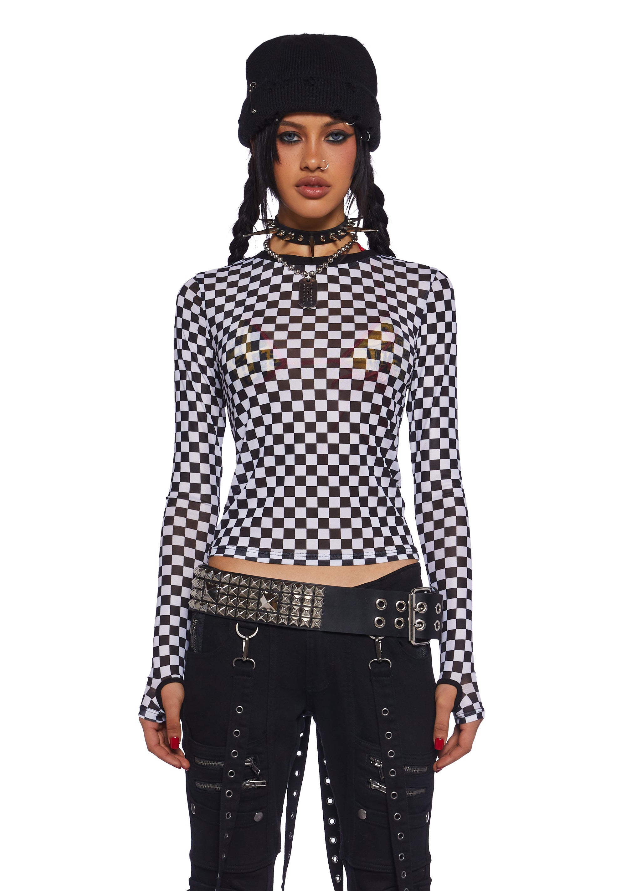 Black and white mesh top hot sale