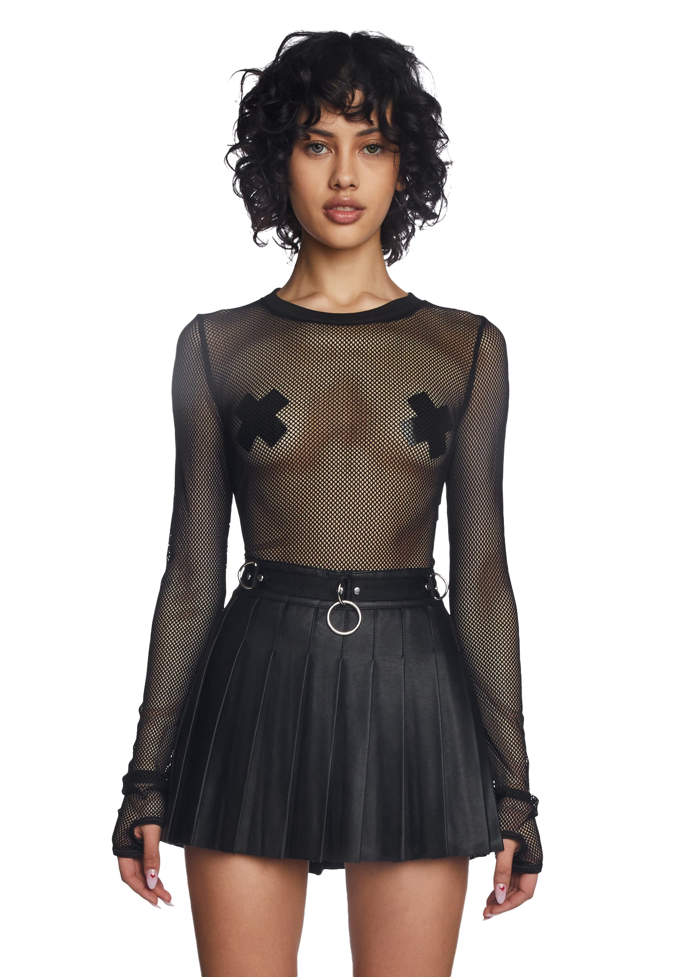 Current Mood Fishnet Long Sleeve Top - Black Dolls Kill Current Mood Fishnet Long Sleeve Top - Black Dolls Kill