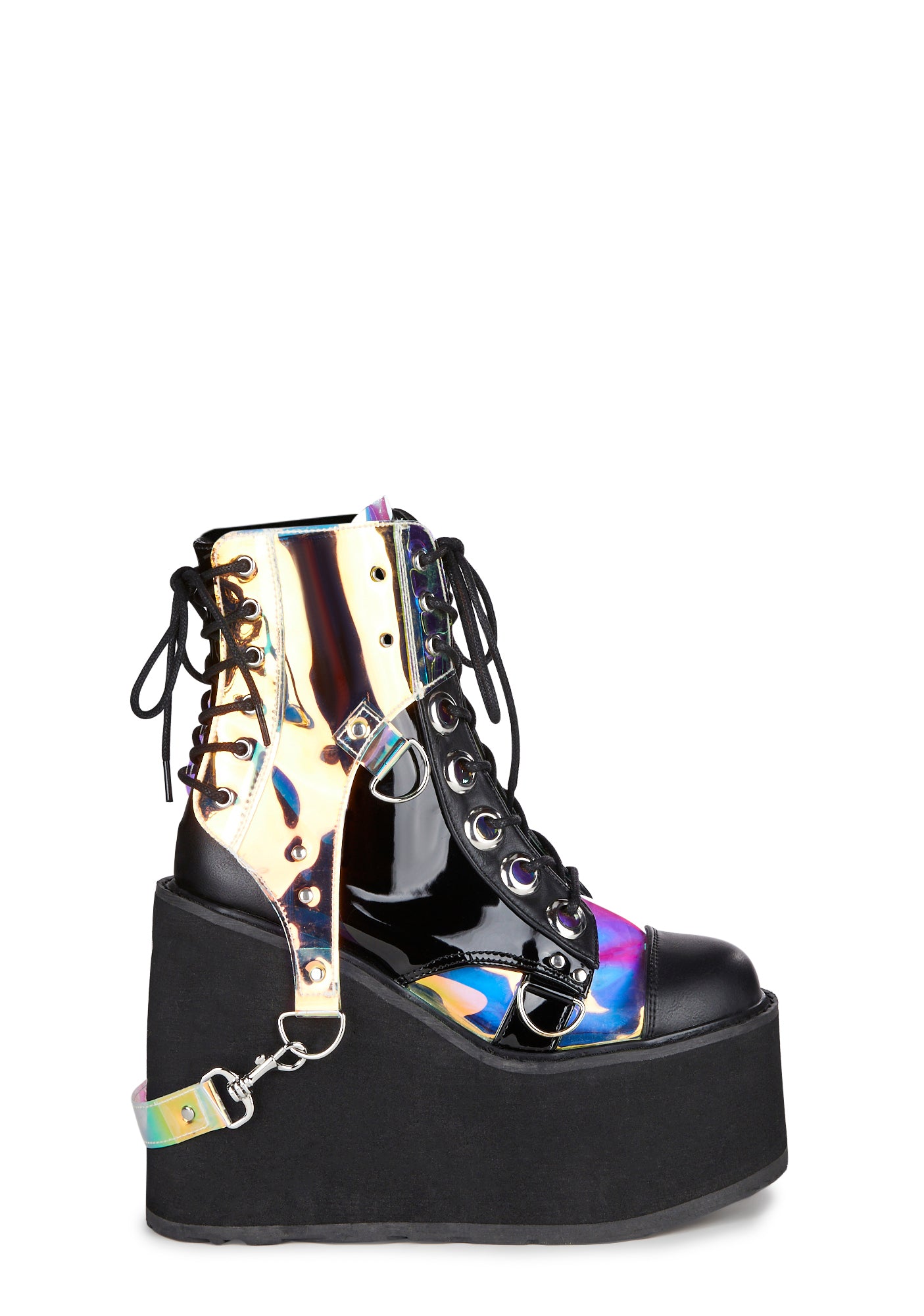 Demonia black hole outlet platform boots