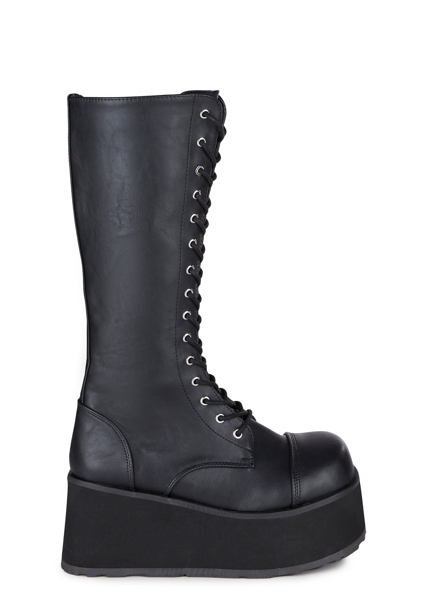 Demonia Vegan Leather Platform Boots - Black