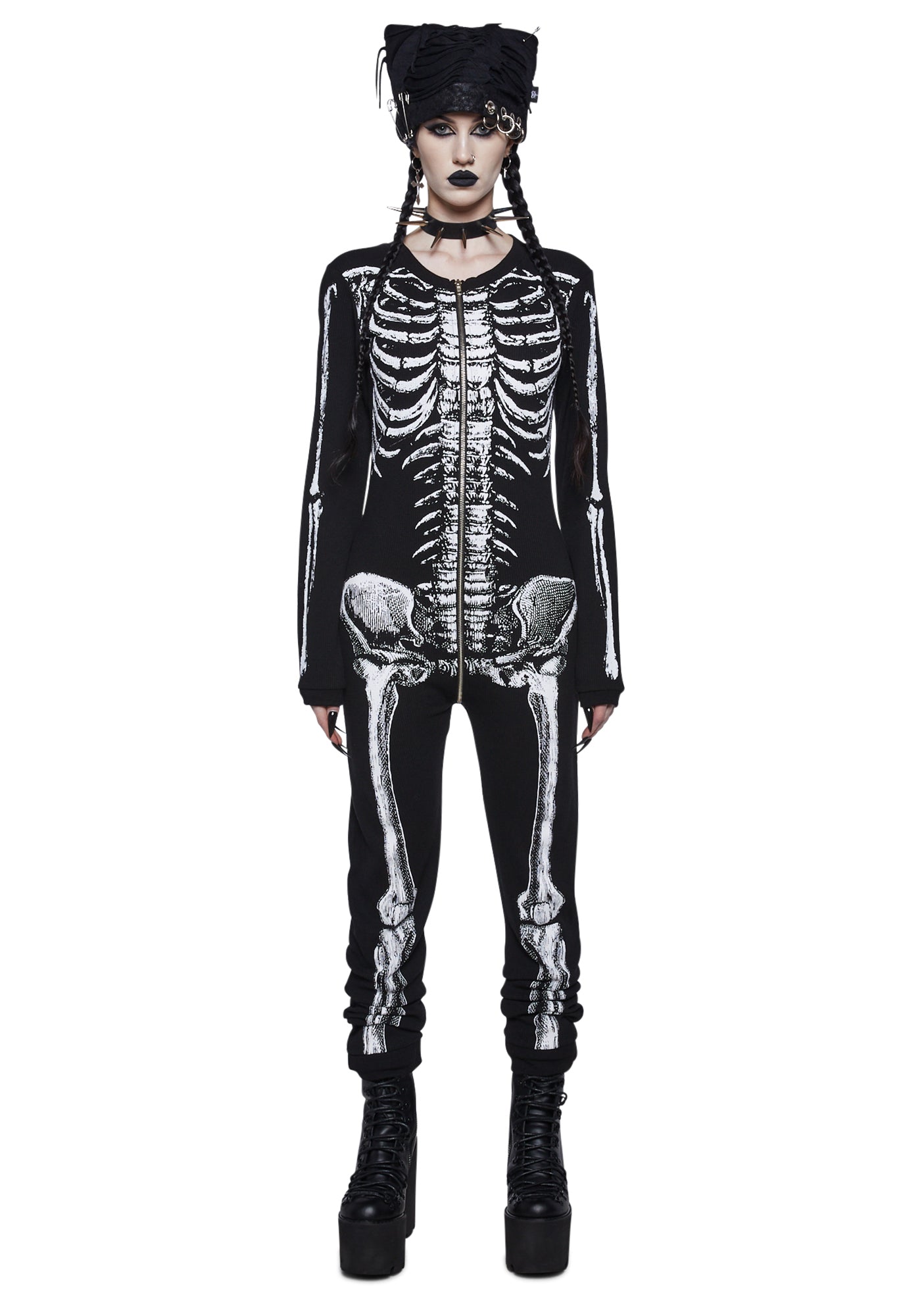 Black skeleton onesie sales