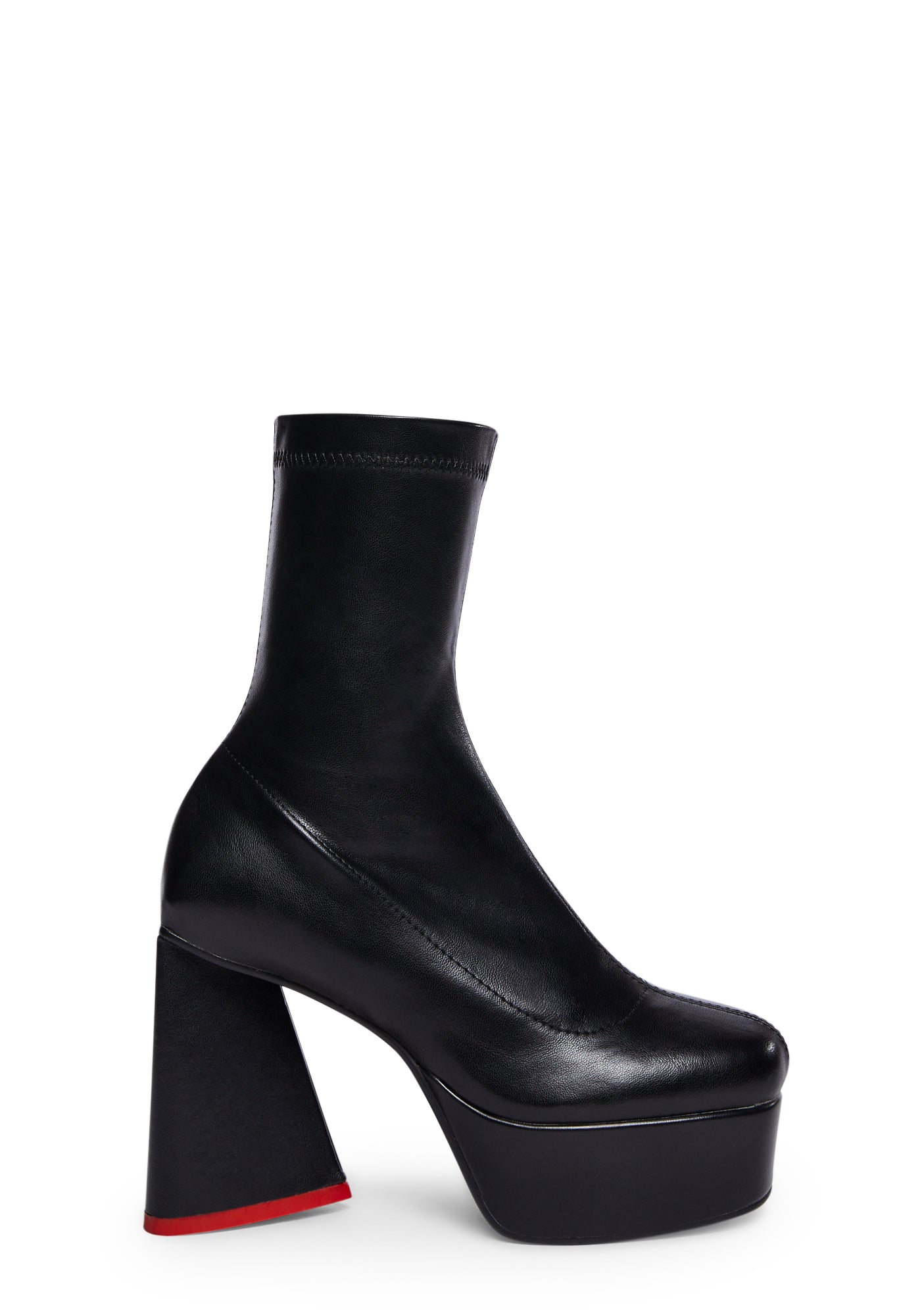 Lamoda Heart Heel Platform Ankle Boots - Black
